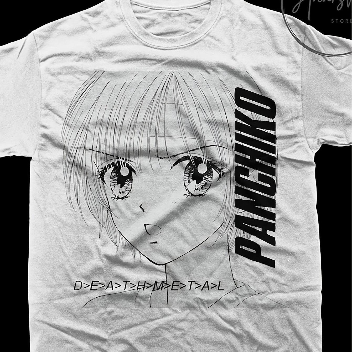 TEMU T-shirt Graphique Anime Unisexe (Motif de Manga ) – Blanc à Manches Courtes et Col Ras du Cou, d'Été, Décontracté Chic, Coupe Ample | T-shirt à