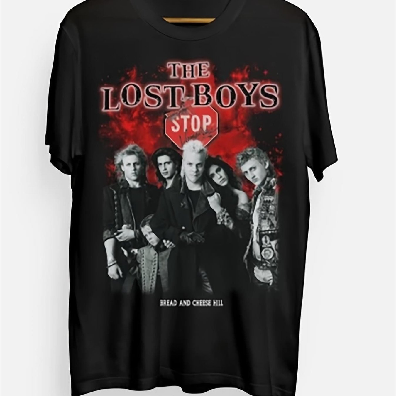 TEMU T-shirt Homme Garçons Perdus Vintage Lourd Rétro _The Lost Stop_ Graphique Coupe Ample Col Rond Idéal pour Cadeaux d'Halloween et de Noël Tenue