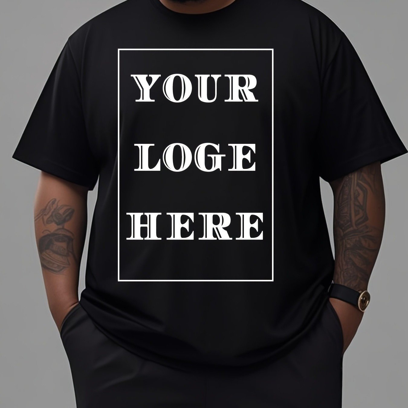 TEMU Plus Size Men's Custom T-shirt - Your Design Here, Photo, Logo, Summer Lightweight, Casual Short Sleeve Crew Neck, Machine Washable, Plus Size