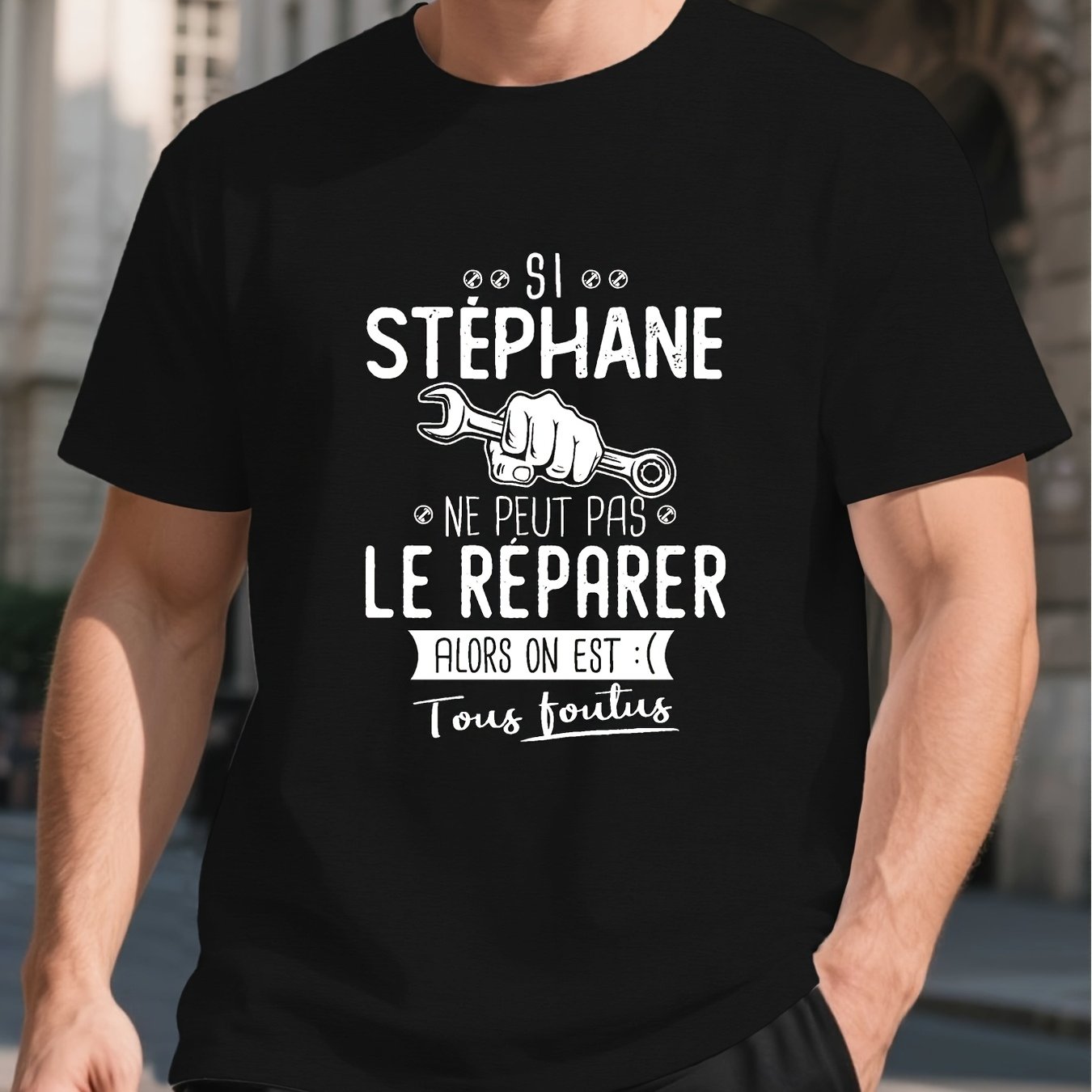 TEMU T-shirt d'été pour homme avec un design amusant du nom français Stephane