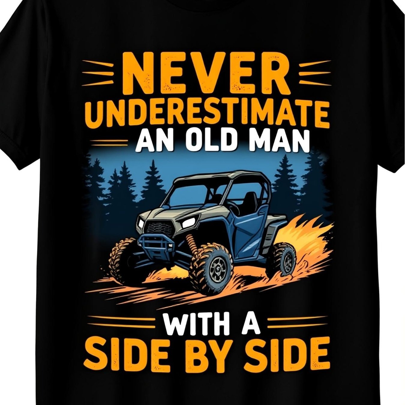 TEMU Men's Vintage Utv Off-road Pattern T-shi_1rl6et-shirt Casual Wearpattern Print Crew Neck T-shirt Gift