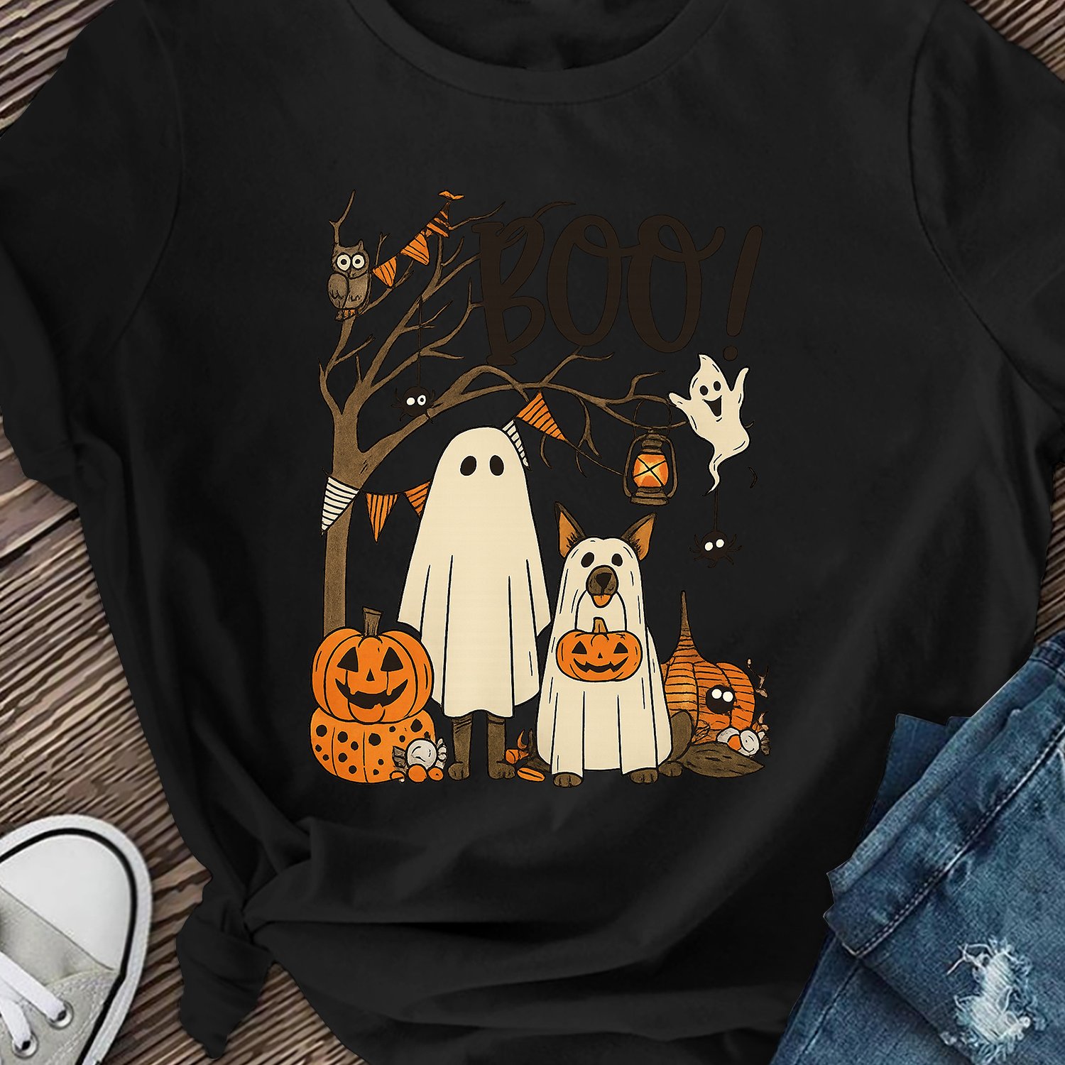 TEMU T-shirt d'Halloween Ambiance Effrayante, Motif Amusant de et de Citrouille, Parfait pour les Célébrations d'Automne, T-shirt Confortable et
