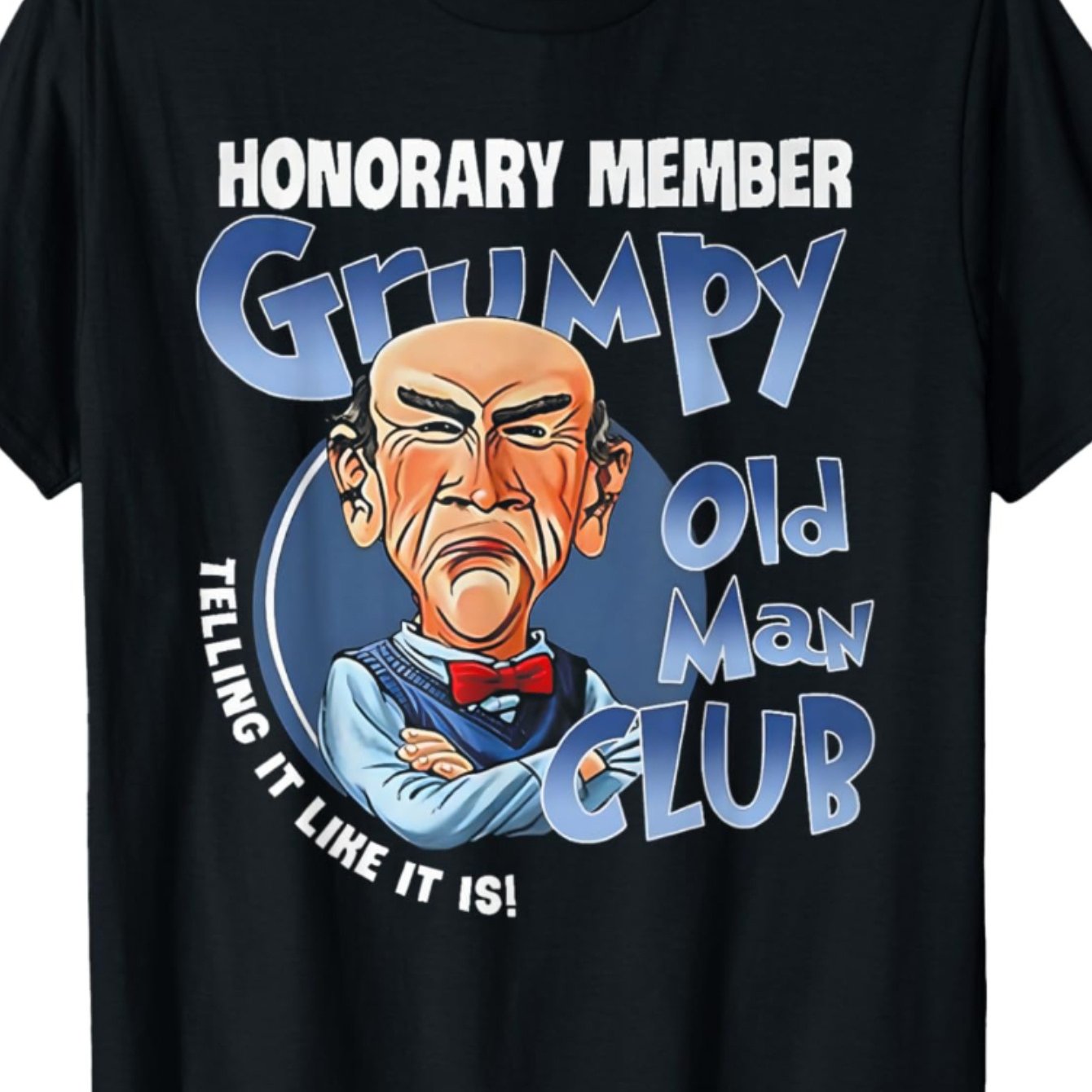 TEMU Old Honorary T-shirt – Black Short-sleeve Crew Neck Humor Tee, Casual Essential For Occasion, | Quirky Graphic T-shirt | Perfect Gift For Dads