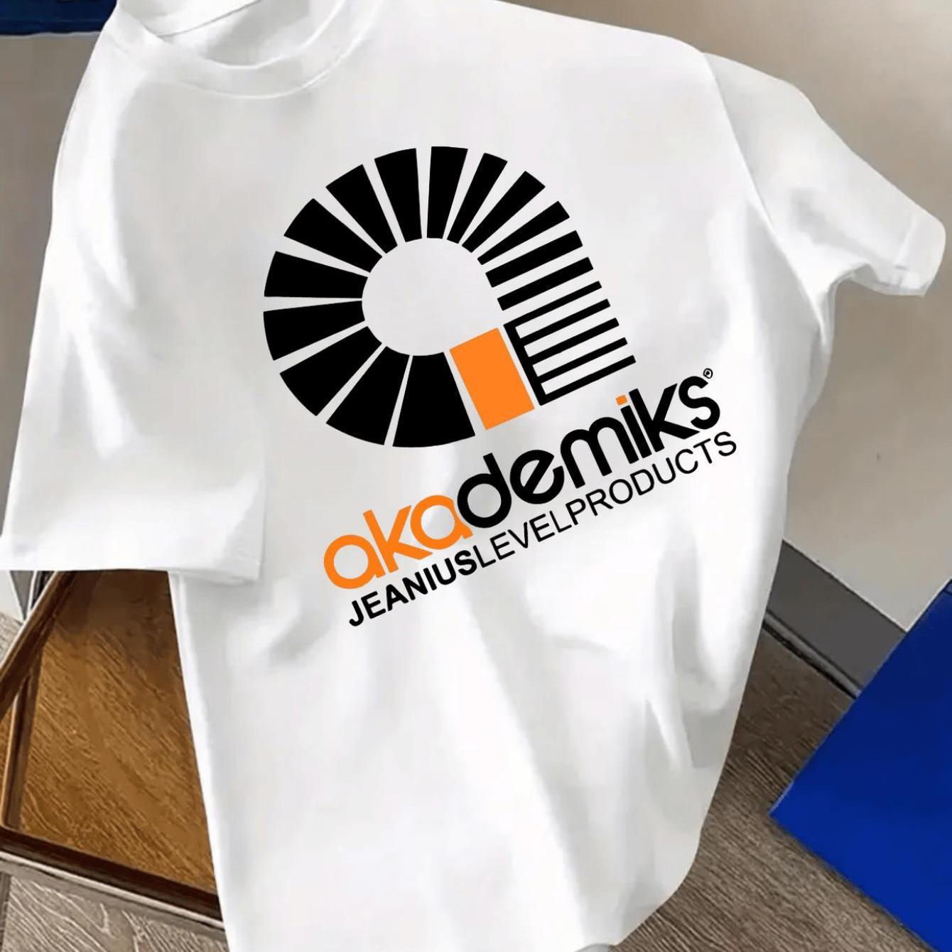 TEMU Unisex Trendy Graphic T-shirt ( With Branding) – White Short-sleeve Crew Neck Casual Wear, Everyday Essential, Comfortable Relaxed Fit | Stylish
