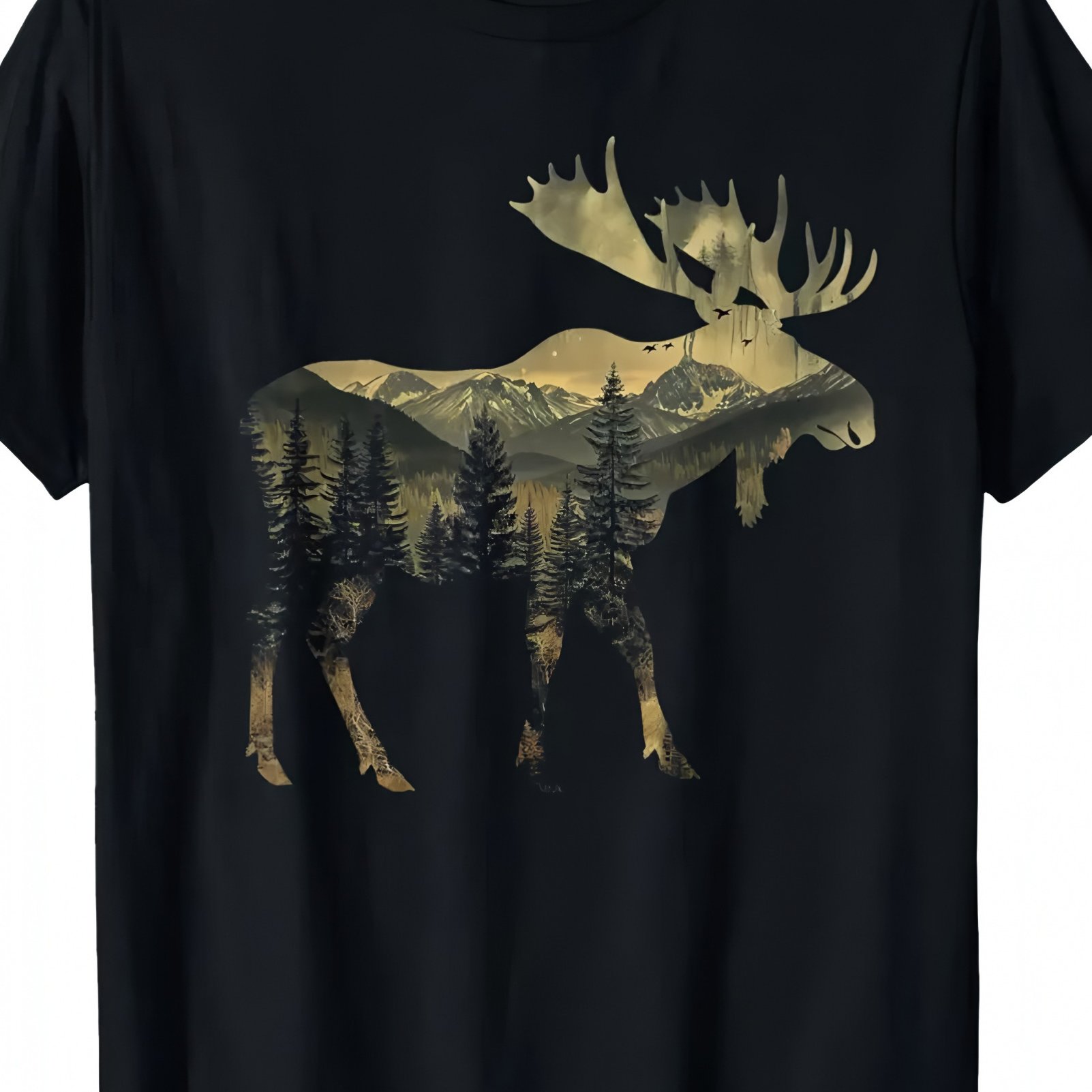 TEMU T-shirt de la Nature, Design pour Aventuriers, T-shirt Scènes Artistiques de la Nature Sauvage, T-shirt Graphique d' Cool, T-shirt Rétreat pour
