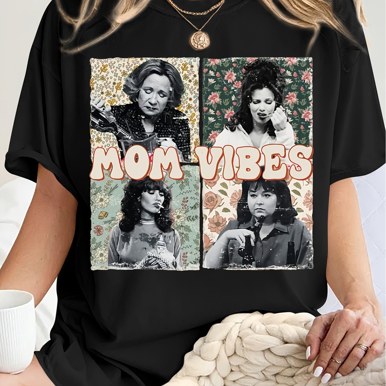 TEMU [ T Shirt] Women's Comfortable Casual Short Sleeve T Shirt Mom Themed Lettering () Round Neck Blouse Machine Washable Year Round Attire Gift For