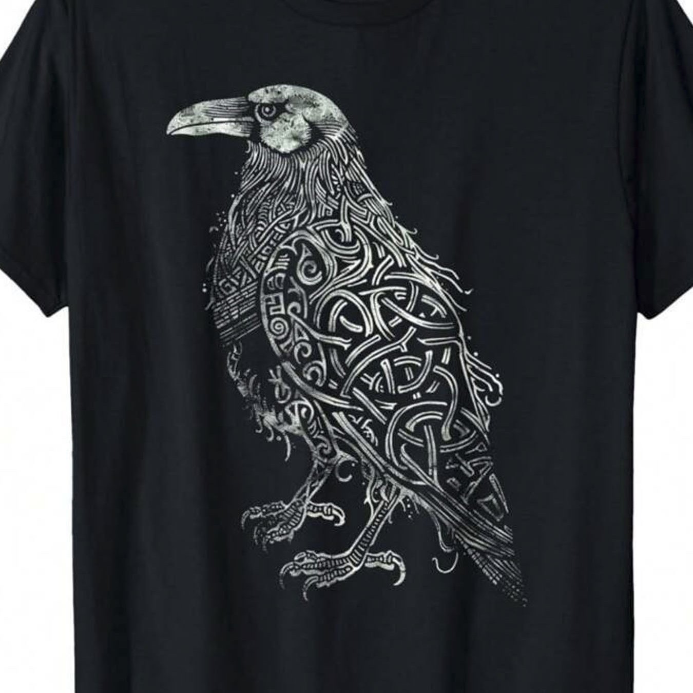 TEMU T-shirt Imprimé – Noir, Manches Courtes, Col Rond, Imprimé Créature , et Décontracté, Coupe Ample | T-shirt de la Nature | Vêtement Confortable