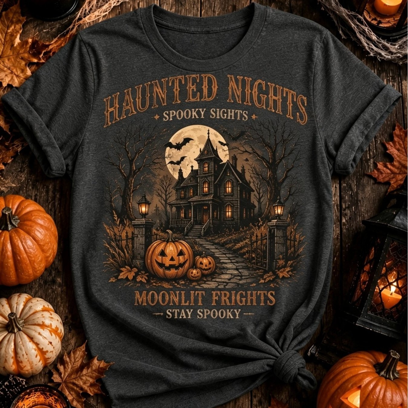 TEMU T-shirt Gothique Vintage pour Femme - Imprimé Citrouille et Chauve-souris, Manches Courtes, Col Ras du Cou, Coupe Ample, pour Fêtes d'Halloween
