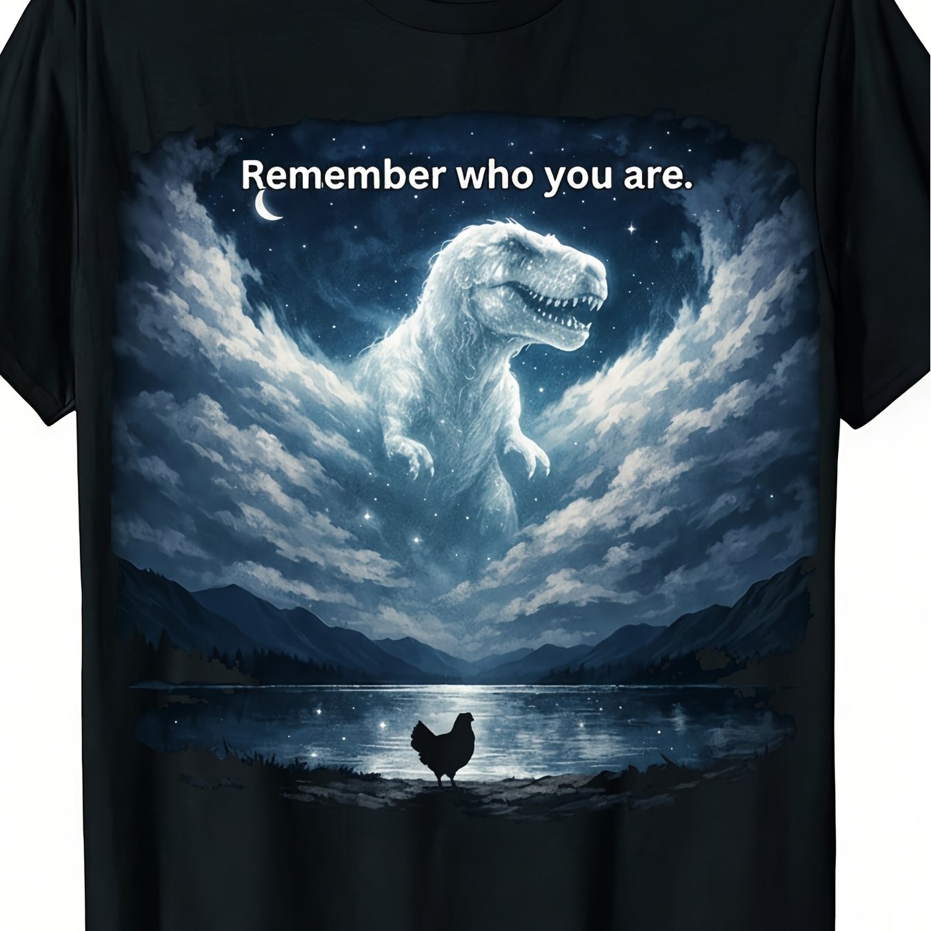 TEMU Neutral T Shirt Men Dinosaur And Remember Print Black Casual Wear Gift For Dino Lovers Fashionable Casual Attire Holiday Gift Football Shirts