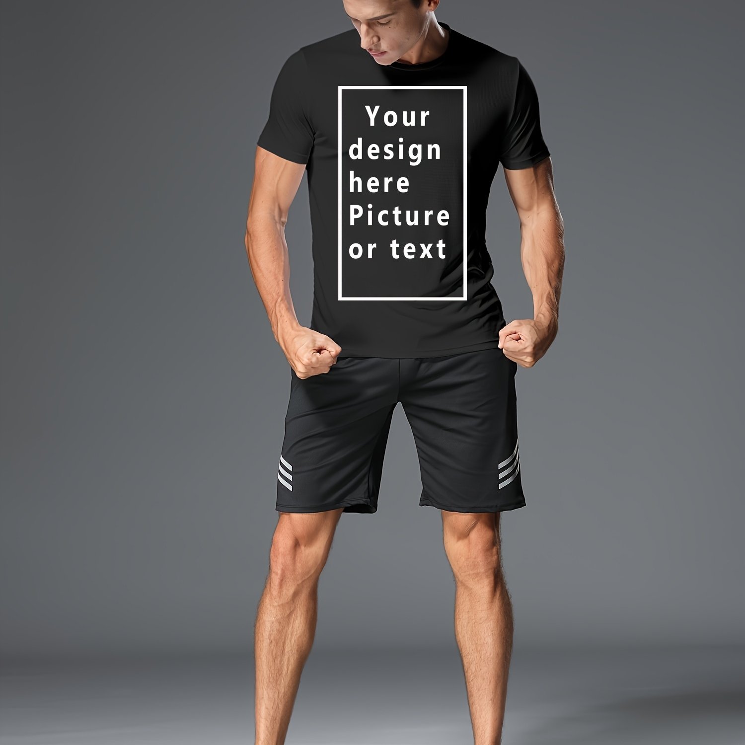 TEMU T-shirt de sport personnalisable avec votre design, image ou texte – Idéal pour , l'entraînement ou les tenues décontractées.