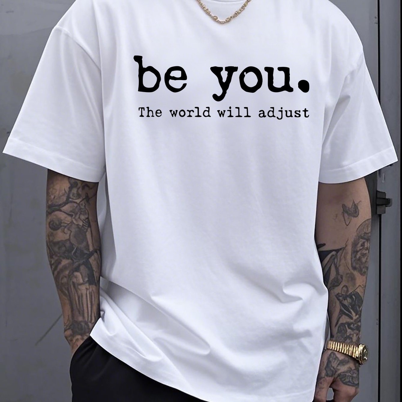 TEMU T-shirt Décontracté Unisexe à Message ( " ") – Style Ample Blanc à Manches Courtes, du , Coupe Décontractée | T-shirt à Imprimé Motivationnel |