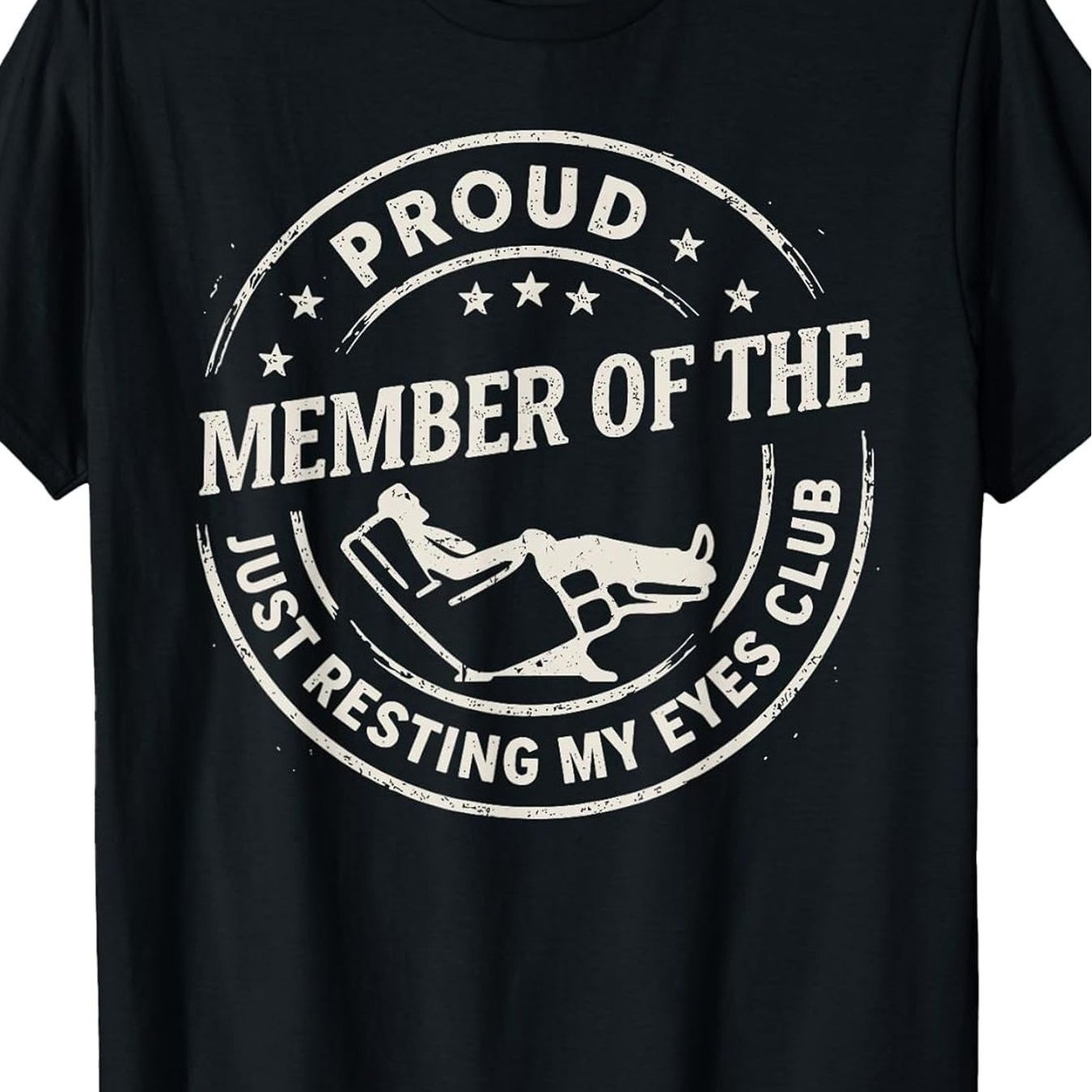 TEMU T-shirt noir à manches courtes pour homme Fier membre du club "Je mes yeux" T-shirt de retraite pour papa T-shirt humoristique à col ras du cou
