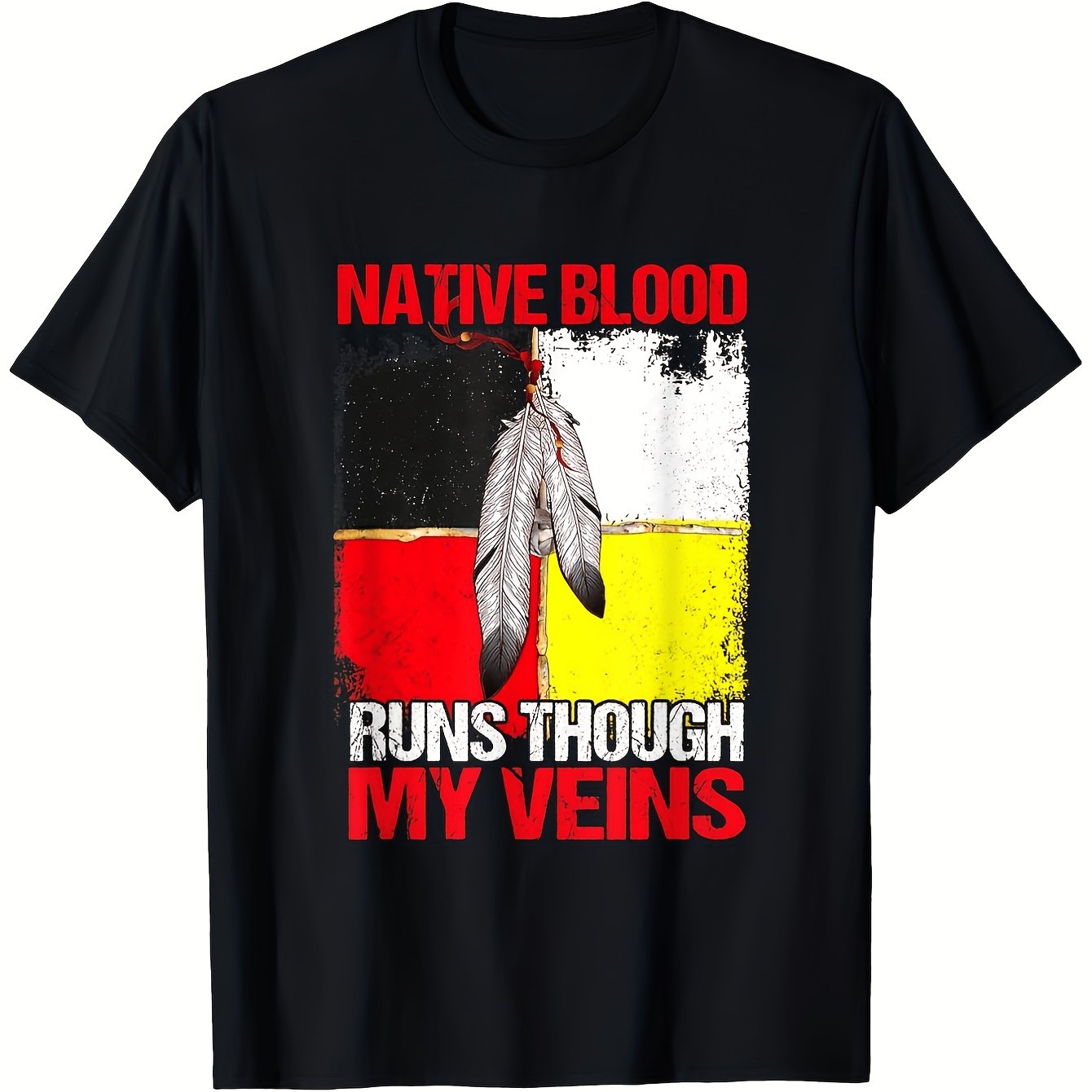 TEMU Men T Shirt Celebrating Local Made From 100% Breathable Fabric Featuring A Tribal Blood And This Glossy Casual Crew Neck Short Sleeve Top Is