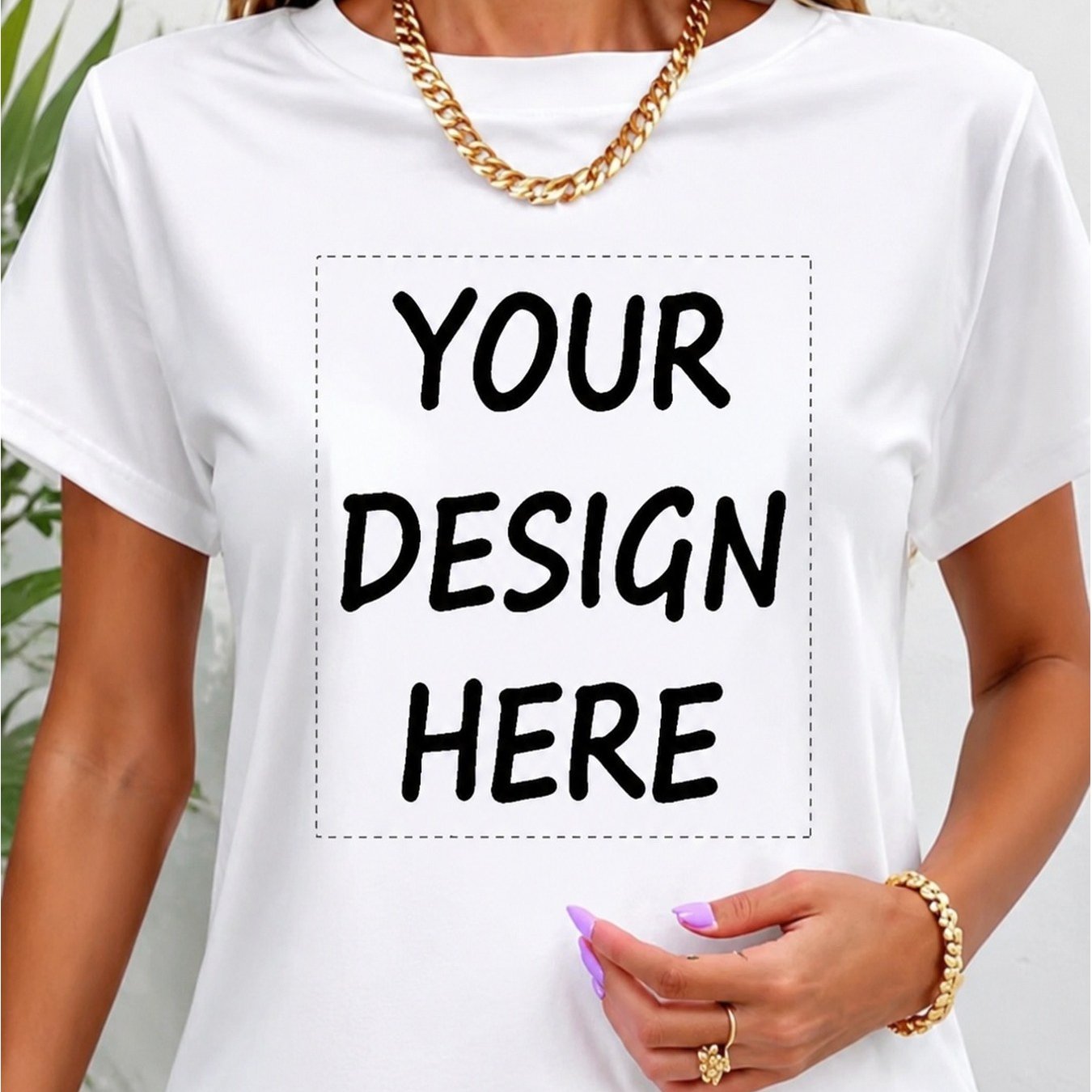 TEMU Custom T-shirt, Stylish Short-sleeve, Fully Personalized Design, Ample Space For Customizable Text And Graphics, Perfect For Casual Or Special