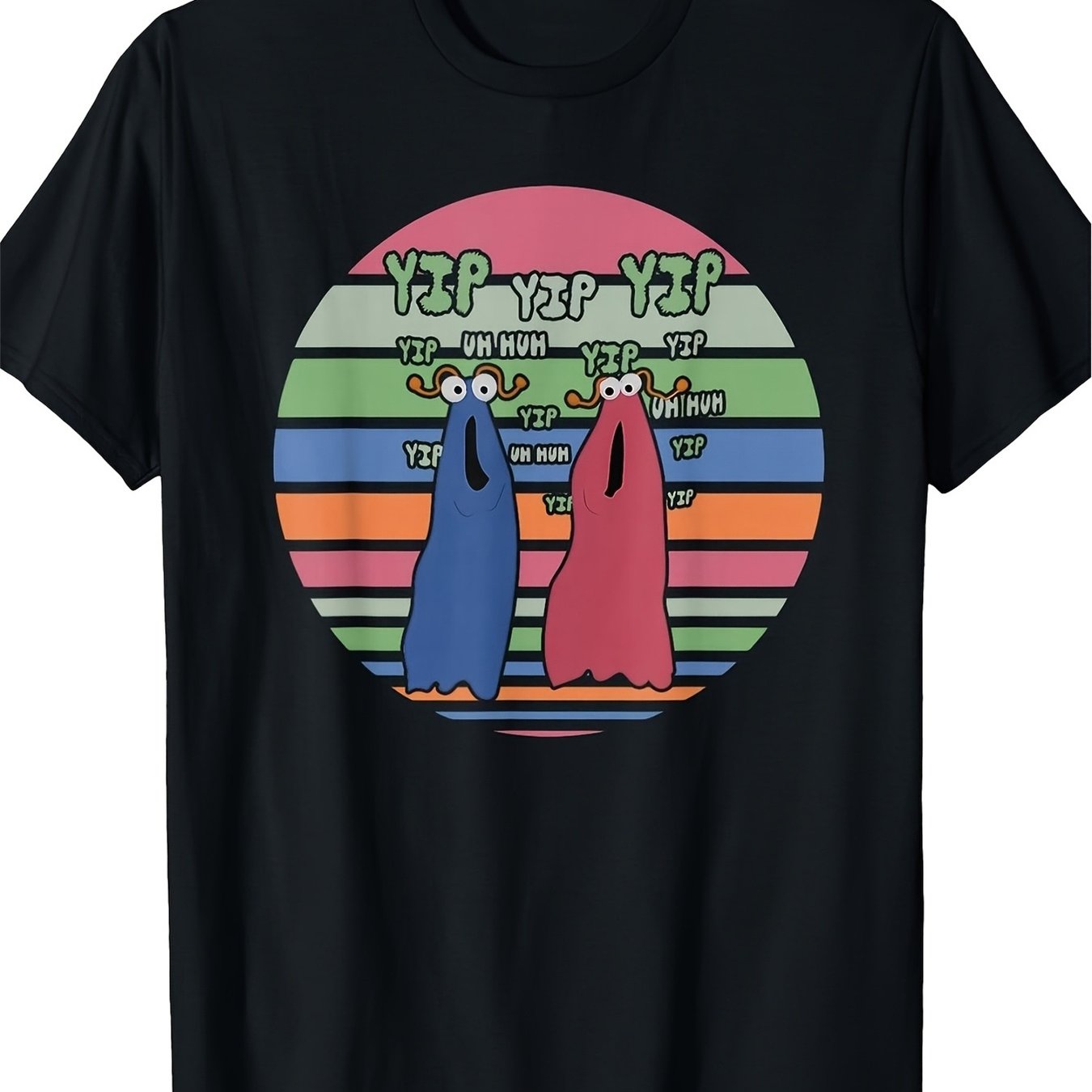 TEMU T-shirt unisexe Nouveau Cadeau Yip Yip Yip Yip Uh Huh Yip Uh Huh Yip Vêtements T-shirt T-shirts adaptés aux hommes 1224 adaptés aux occasions
