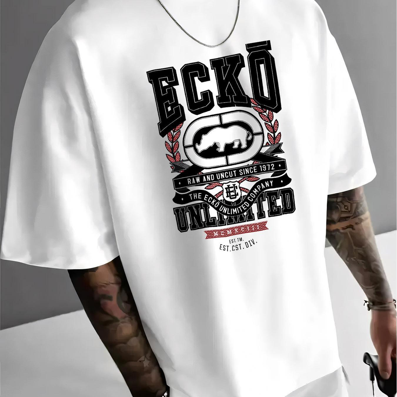 TEMU Unisex Casual Graphic T-shirt ( Design) – White Short-sleeve Crew Neck Summer Essential, Relaxed Fit | Statement T-shirt | Cool And