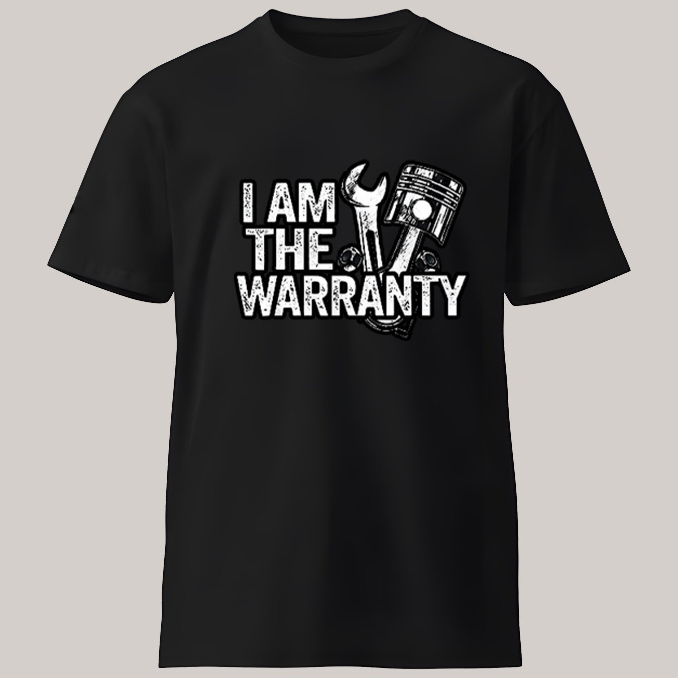 TEMU T-shirt Noir à Manches Courtes pour Homme, T-shirt à Thème Mécanique Robuste Coupe Ample à Manches Courtes avec Motif I AM THE (Clé, Douille,