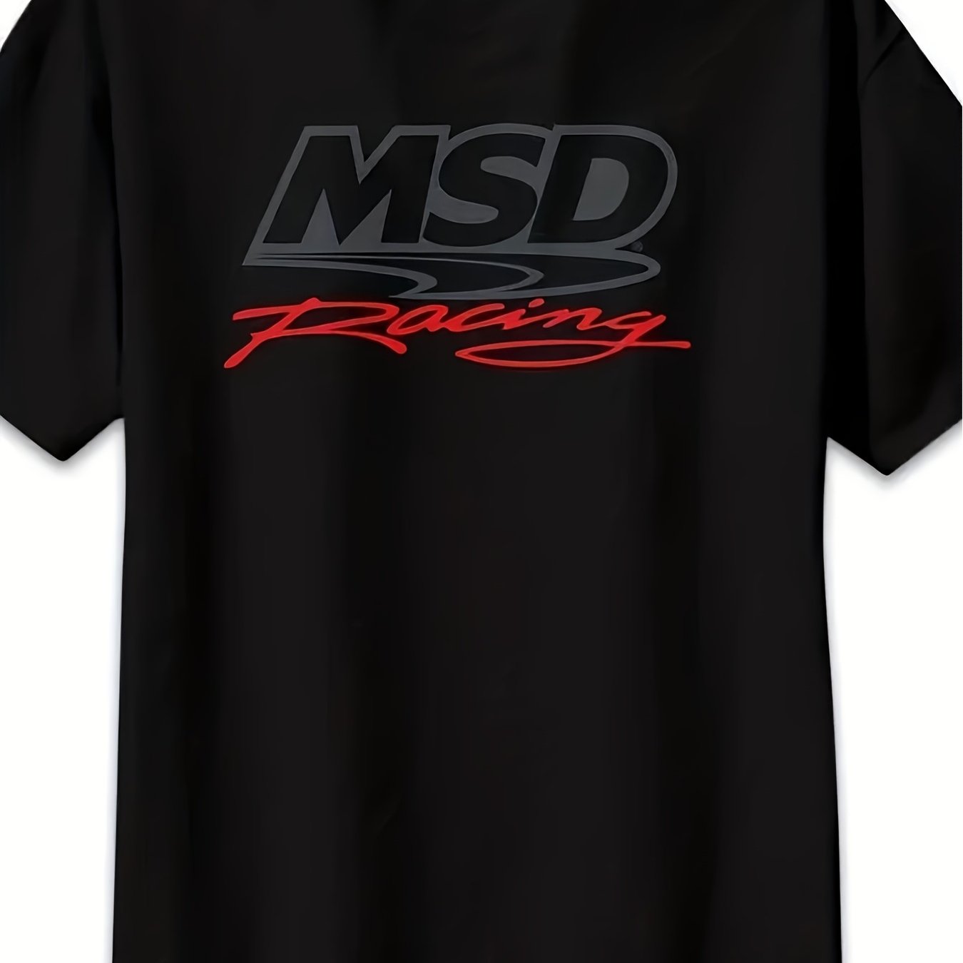 TEMU T-shirt pour hommes noir avec imprimé motif rouge et blanc 100 SM Robuste Version Standard Col rond T-shirt décontracté pour tout confort Toute