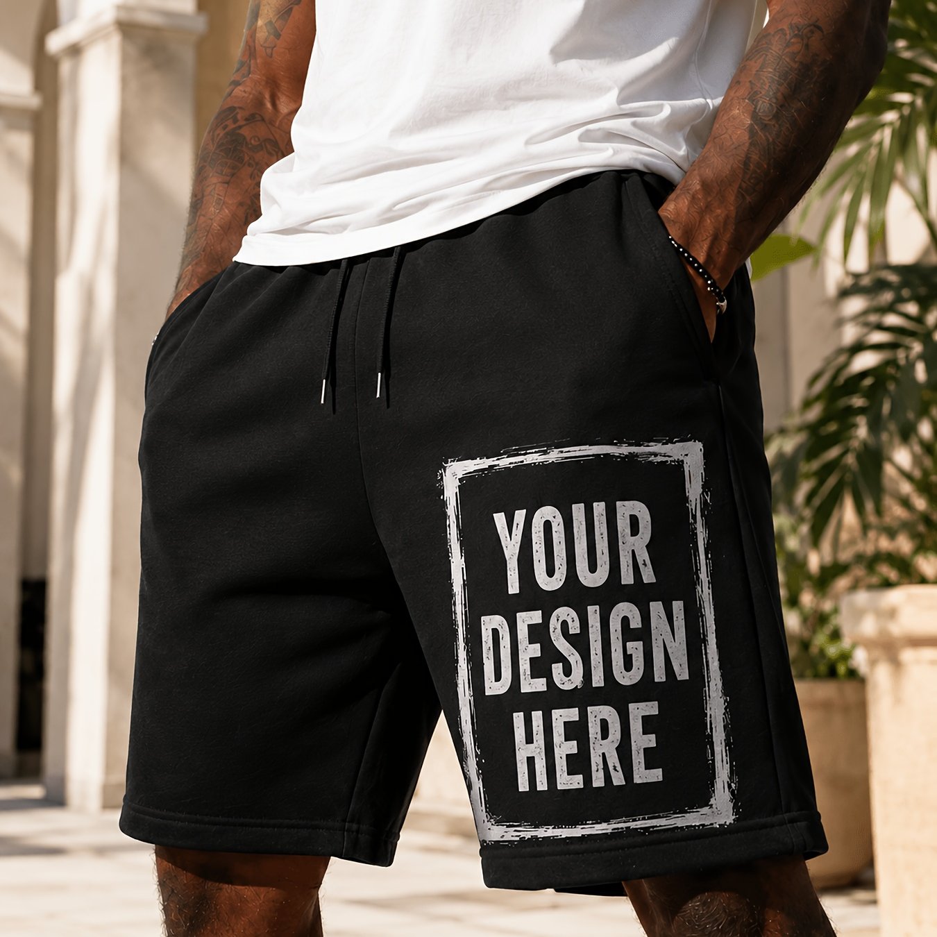 TEMU Customizable Men's Quick-drying Shorts, Patterned, , Sports, Fashionable, Suitable For Outdoor Sports, Jogging, Training, Personalized Custom