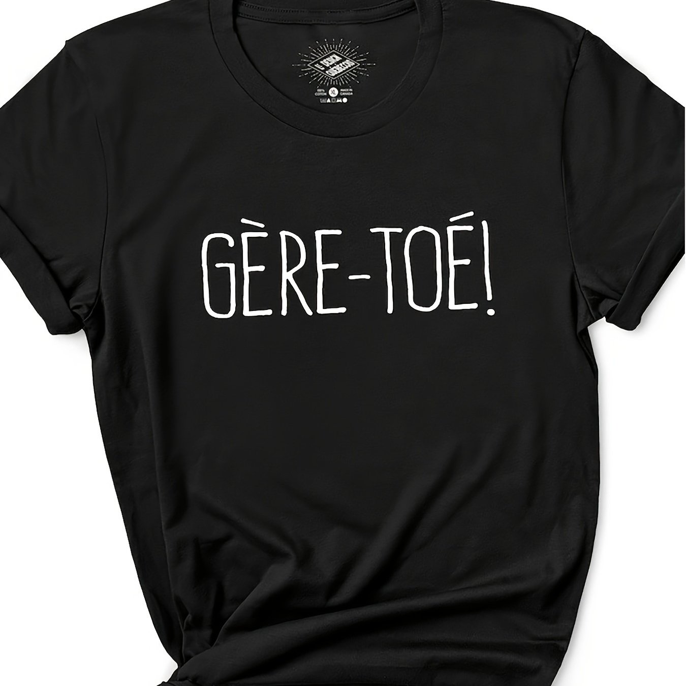TEMU Men's Black Short Sleeve T-shirt, French Language T-shirt With A Of Gère-toe—a Fun Canadian French Language Shirt, Perfect As A Gift. A Casual