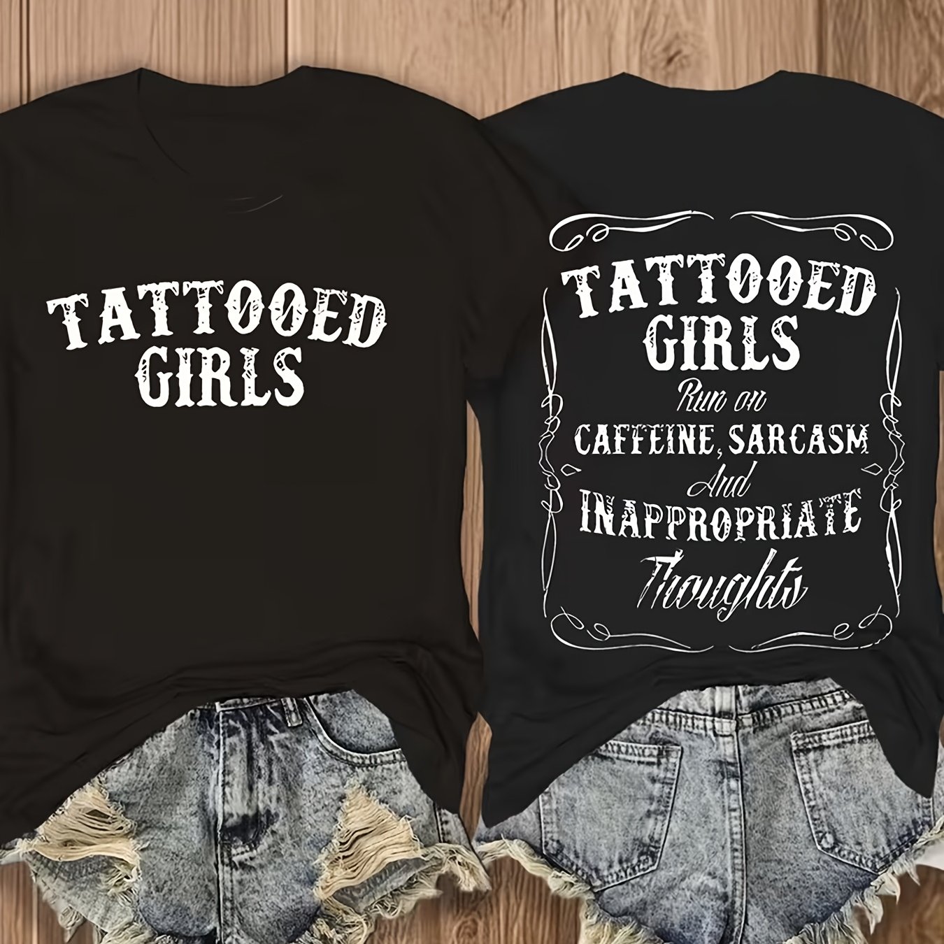 TEMU T-shirt à manches courtes et col rond pour femmes, imprimé anime avec lettres, décontracté, élégant, indispensable pour les fêtes quotidiennes,
