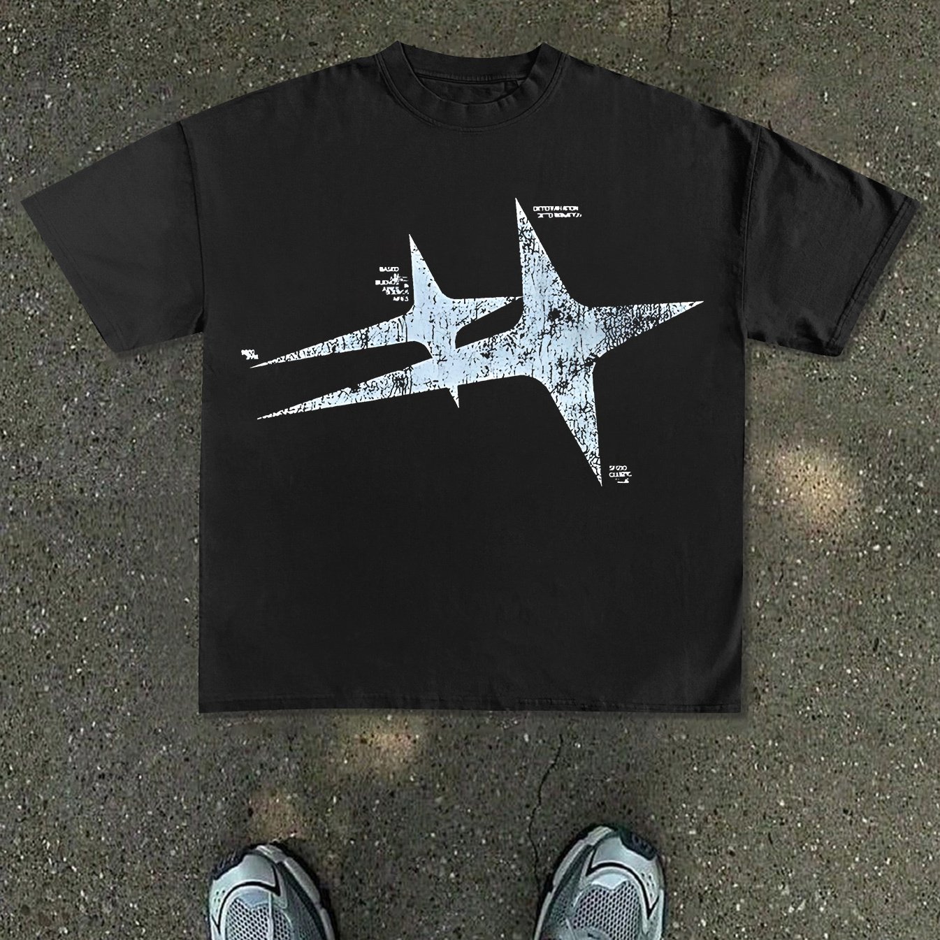 TEMU T-shirt de vol graphique (design de l'aviation) – Style noir à manches courtes et col rond, tendance, coupe décontractée | T-shirt graphique