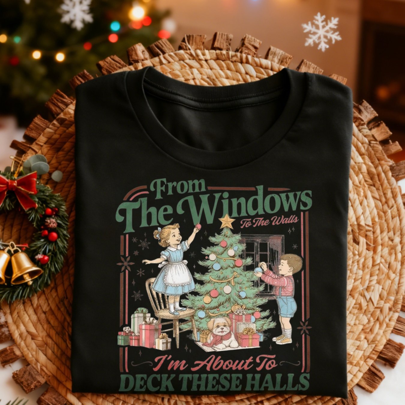 TEMU Vintage Crew Neck Christmas T Shirt Short Sleeves Relaxed Fit Heat Transfer Wear For