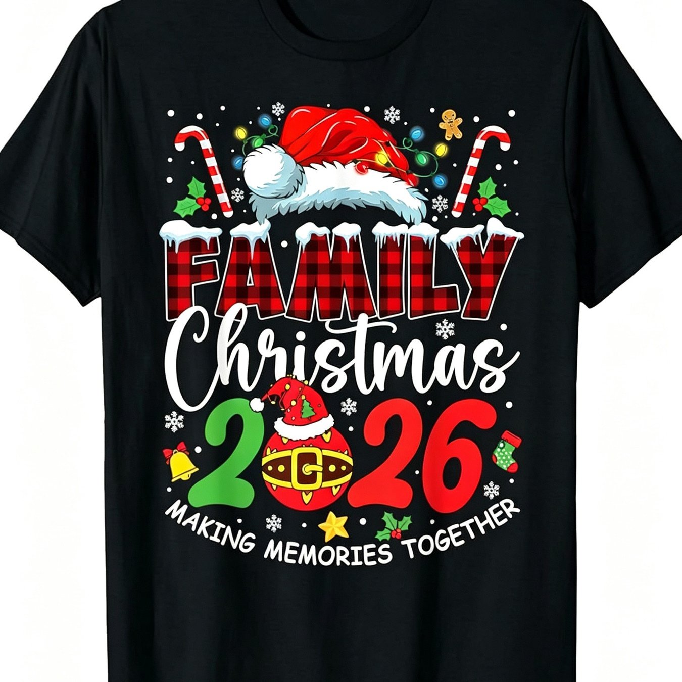 TEMU Christmas Family Matching Outfits Christmas Elf Fun T Shirts Seasonal Celebration T Shirts Christmas Party Clothing Retro Holiday Design Short