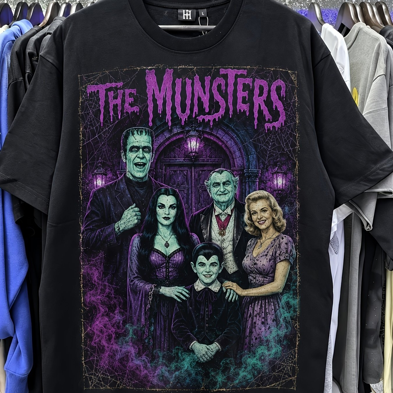 TEMU Men's Male's The Munsters Unisex T-shirt All Season Casual Streetwear Essential Affordable Daily Wear Perfect Gift For Fans -