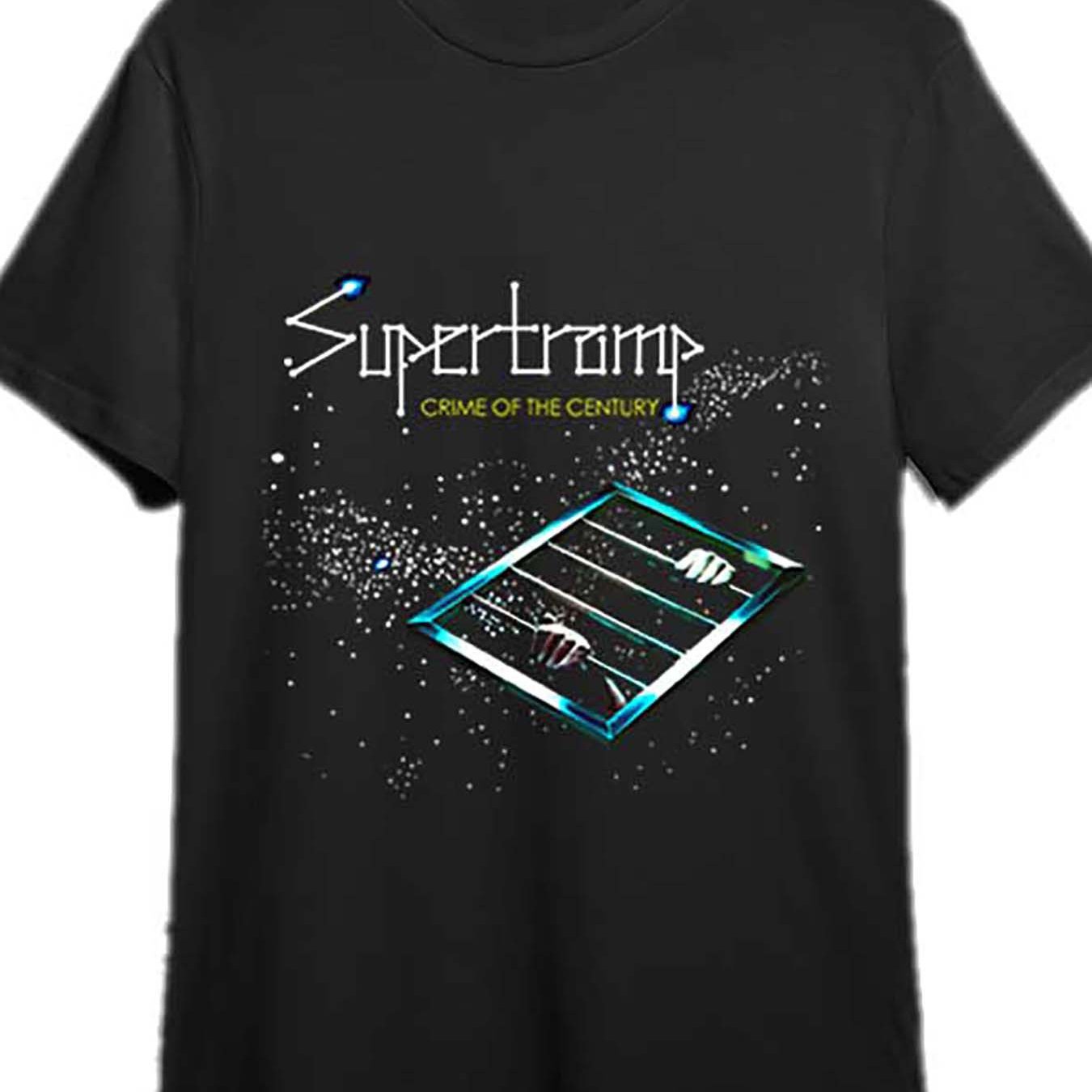 TEMU T-shirt Rétro of – T-shirt Graphique Noir à Manches Courtes, pour les Amateurs de Musique, Coupe Confortable | T-shirt Imprimé Bande Vintage |