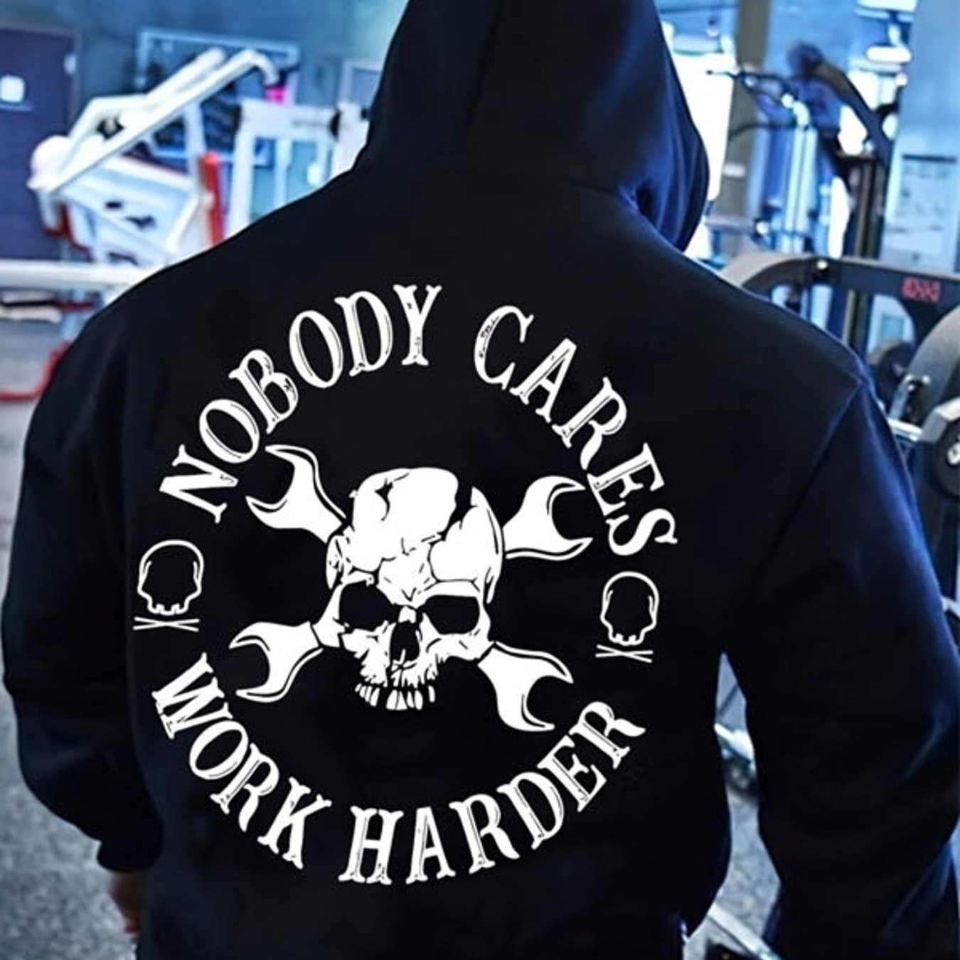 TEMU Sweat à capuche unisexe 'S Fashion' noir avec motif de et « NOBODY CARES », tailles XL XL XXL, convient pour de sport et , cadeau idéal pour les