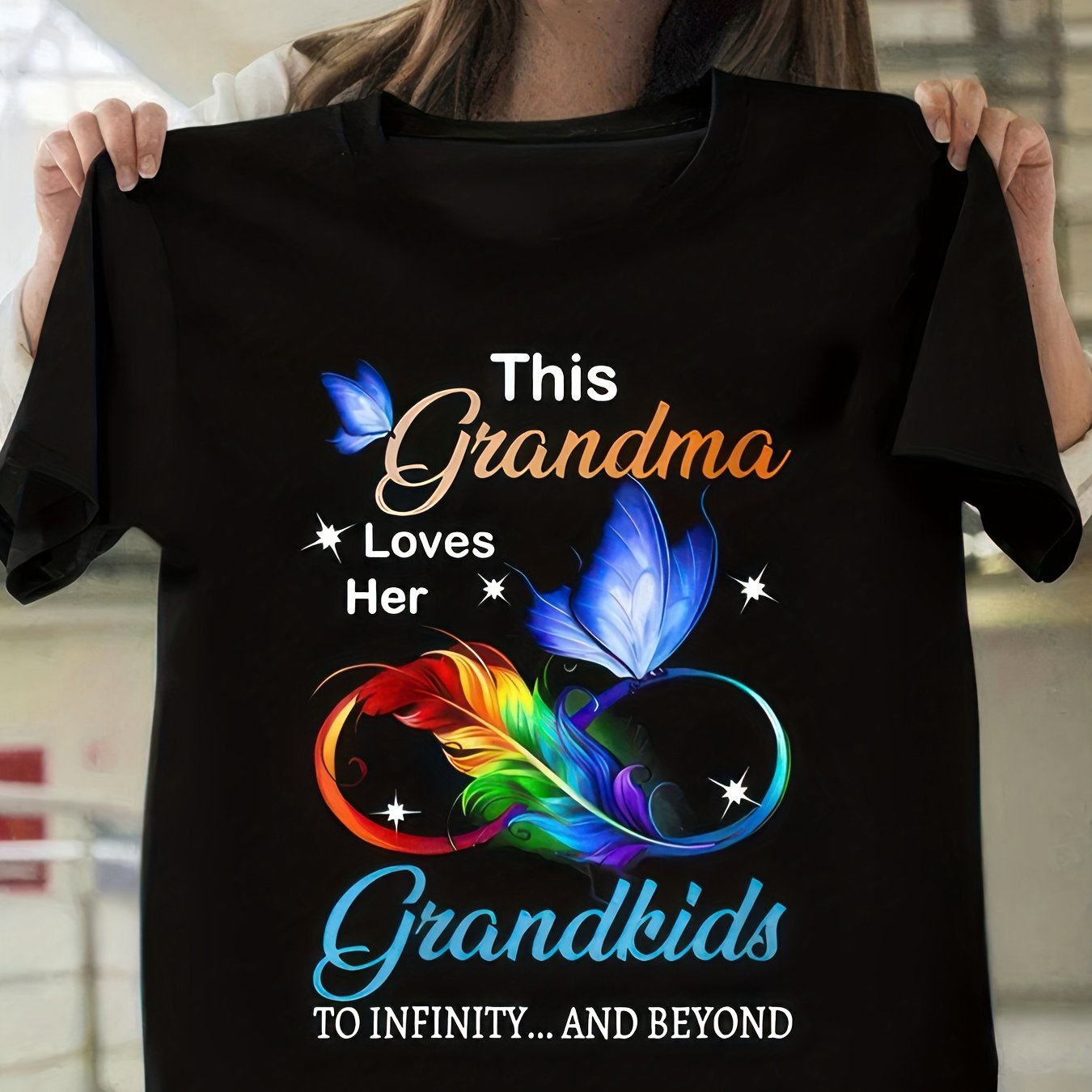 TEMU This Grandma Her Grandkids Grandma T Shirts Mom T Shirts Mom Shirts Gifts For Mom Grandma Size Tops Seasonal Fashion Retro Design Women's Short