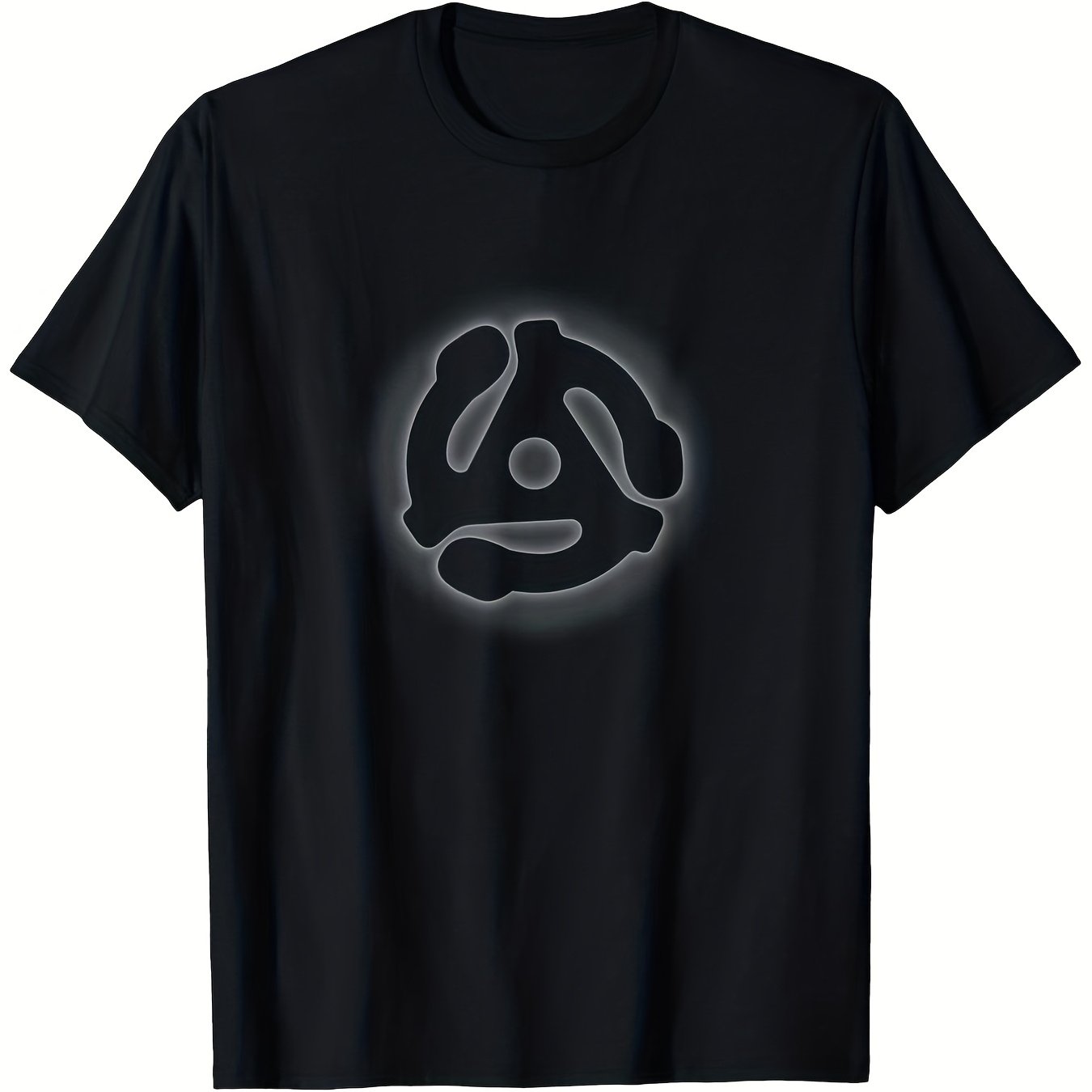 TEMU Men's Retro Record Adapter Graphic Player Shirt Featuring A Vinyl Record And Design Comfortable Loose Fit S Breathable And Durable Material Sui