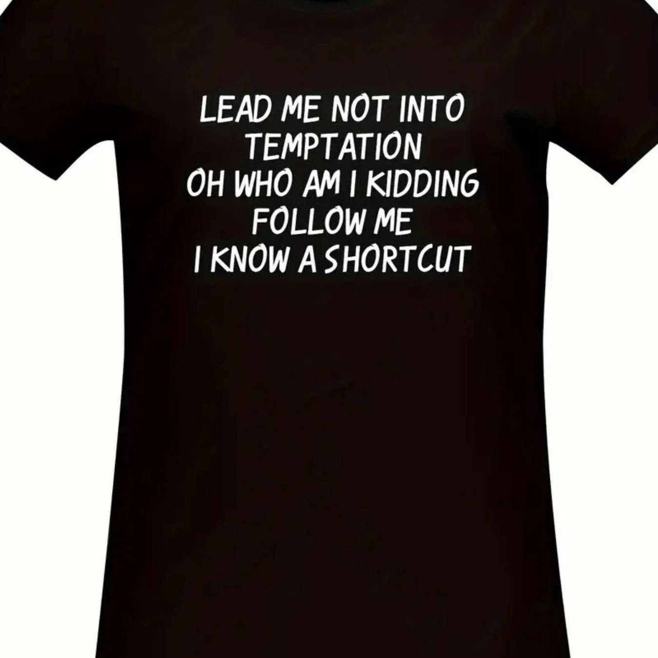 TEMU T-shirt graphique décontracté (Ne m'entraîne pas dans la ) – T-shirt noir à manches courtes et col rond, pour l'été, design amusant et original,