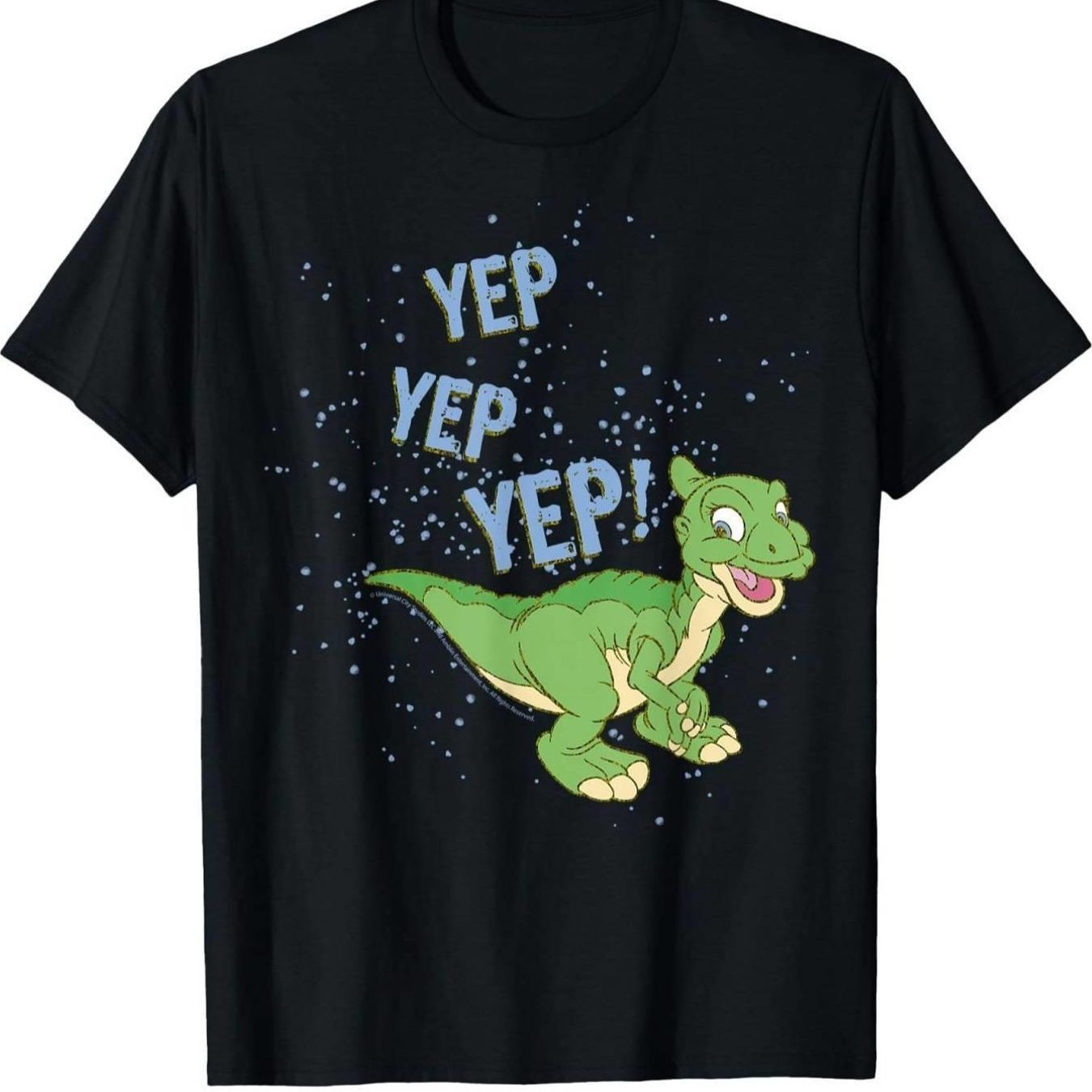 TEMU T-shirt noir pour homme avec dinosaure vert de dessin animé - T-shirt graphique amusant ! pour tenue décontractée d'été, design fantaisiste avec