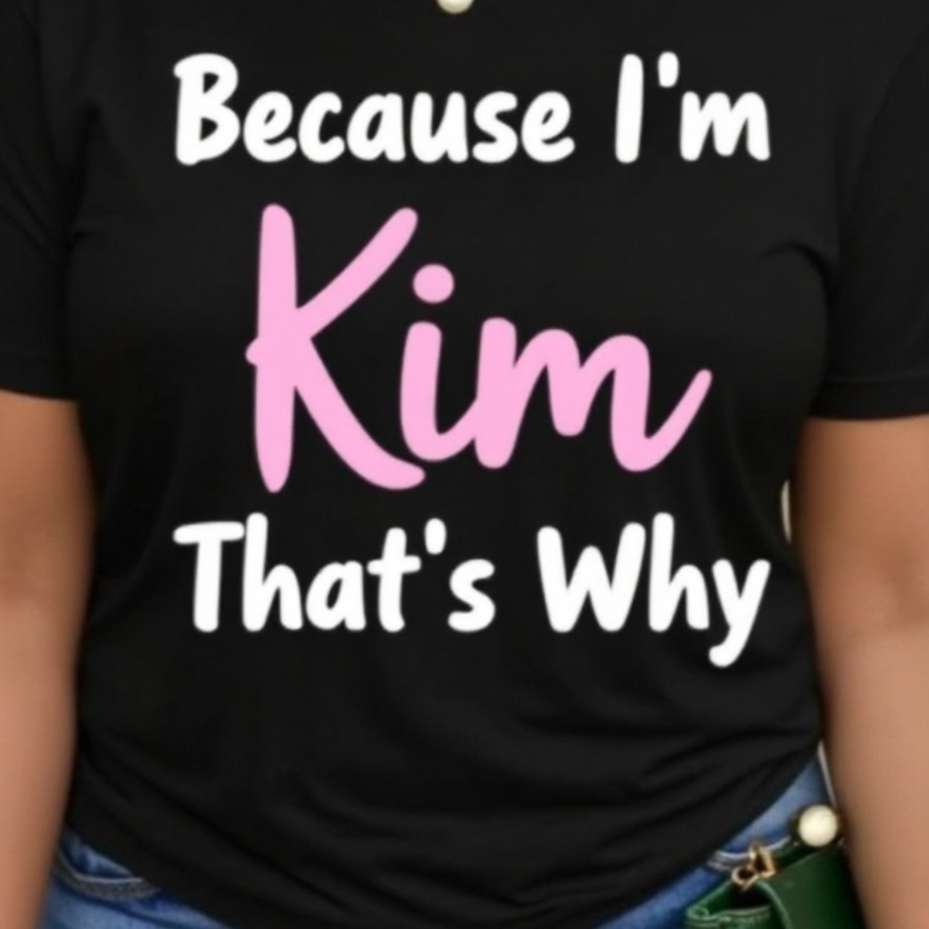 TEMU T-shirt graphique " que Kim", cadeau pour les personnes nommées Kim, haut décontracté pour tous