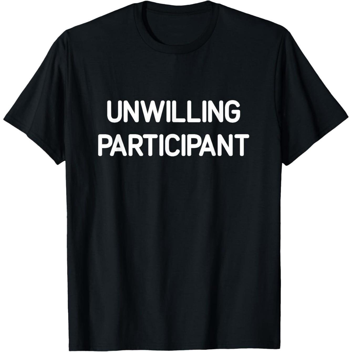 TEMU T-shirt Décontracté Unisexe à Message Affirmé (Texte « Réticent ») – Noir à Manches Courtes et Col Rond, Style , Confortable, Coupe Décontractée