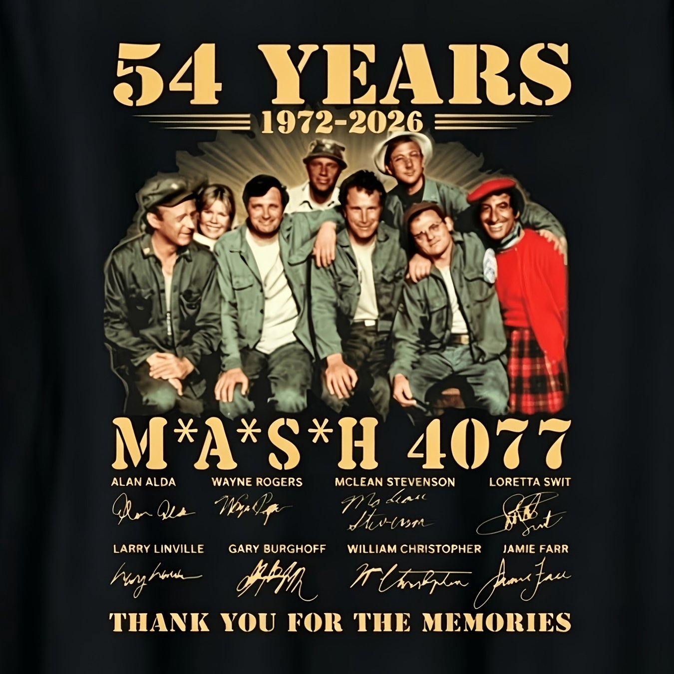 TEMU MASH 4077 50ème Anniversaire de l' pour les Souvenirs T-Shirt Unisexe Doux Toutes Saisons Streetwear Décontracté Tous Styles Tous Saisons Style