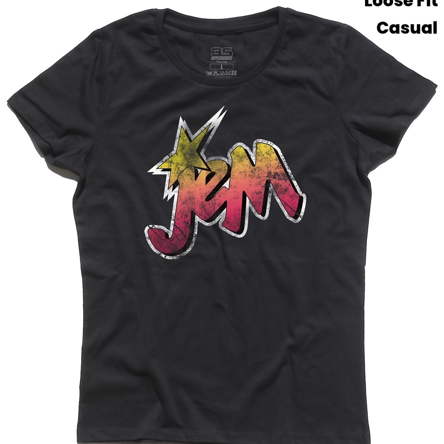 TEMU T-shirt graphique et , ambiance décontractée, vêtement confortable, t-shirt de tous élégant