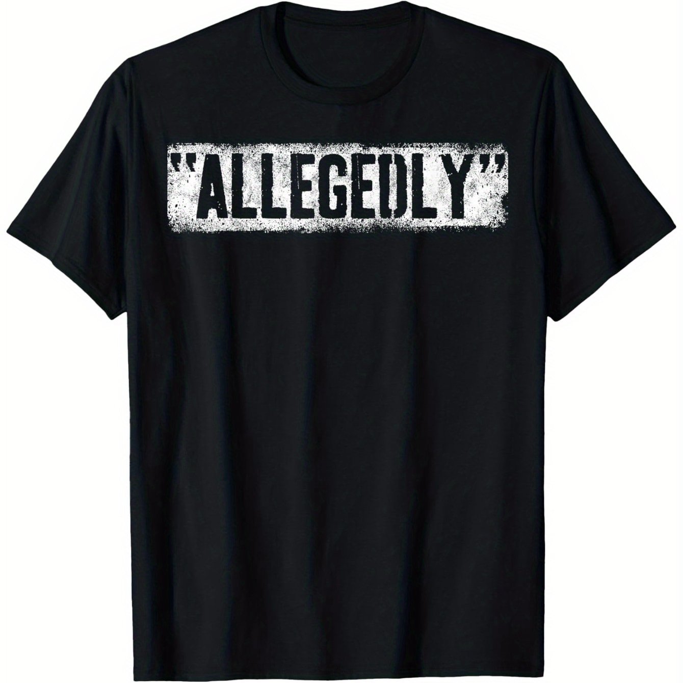 TEMU T-shirt unisexe décontracté (Impression graphique prétendue) – T-shirt noir élégant à manches courtes et col rond pour tous , tendance, coupe