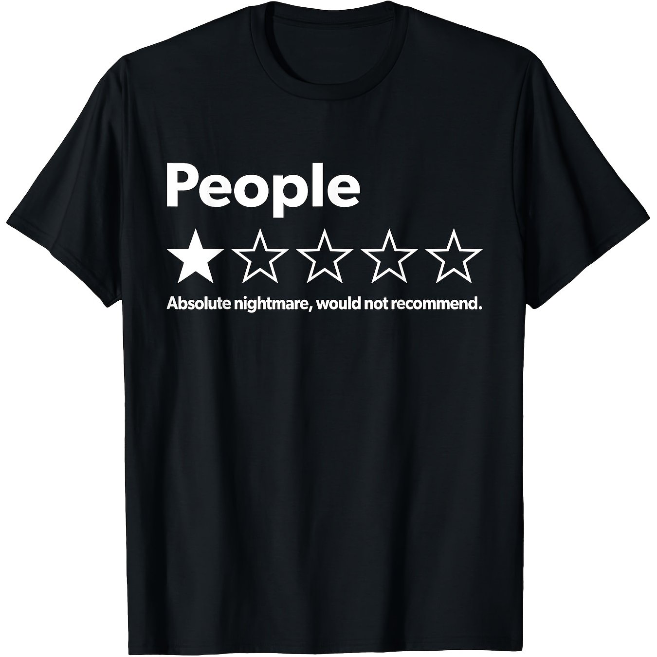 TEMU Funny Sarcastic Review Graphic T Shirt _people Nightmare Would Not Recommend_ Unisex Adult Casual Soft Breathable Shirt For Men Sizes S Xxxl