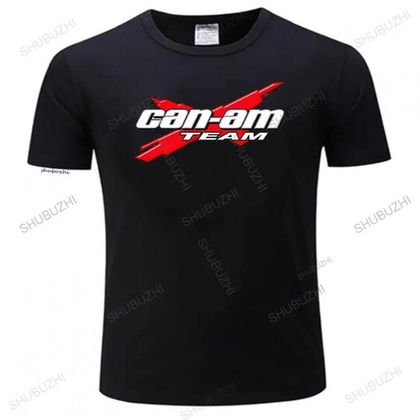TEMU Men Oversized Stylish Cool Pattern Can Am Men's T-shirt Crew Neck Size S Black Geometric Pattern Heat Transfer Printing All Season Breathable