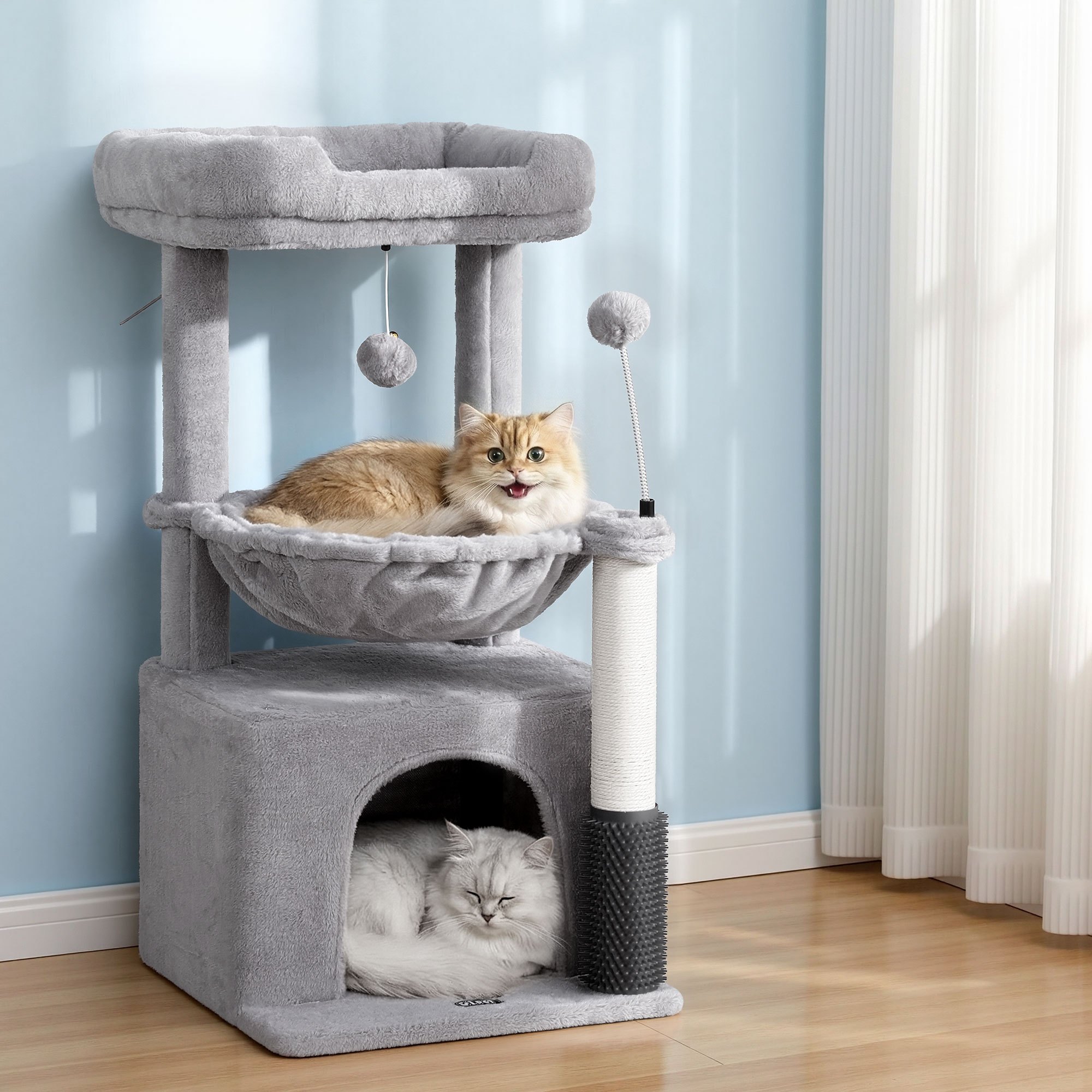 TEMU I.pet Cat Tree Tower 82cm Scratching Post Furniture Scratcher Grey