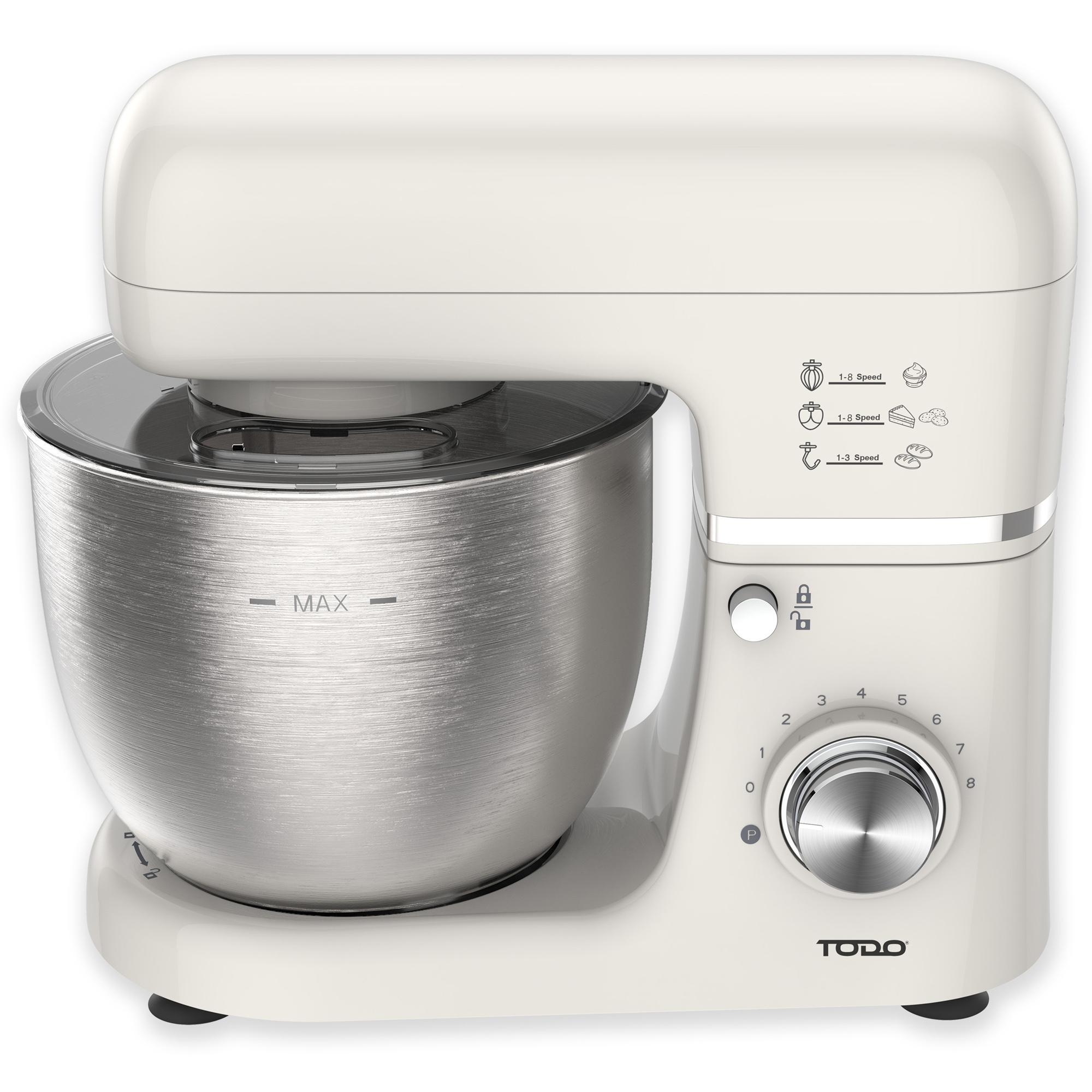 TEMU 1300w Electric Stand Mixer 5l Stainless Steel Bowl 8 Control