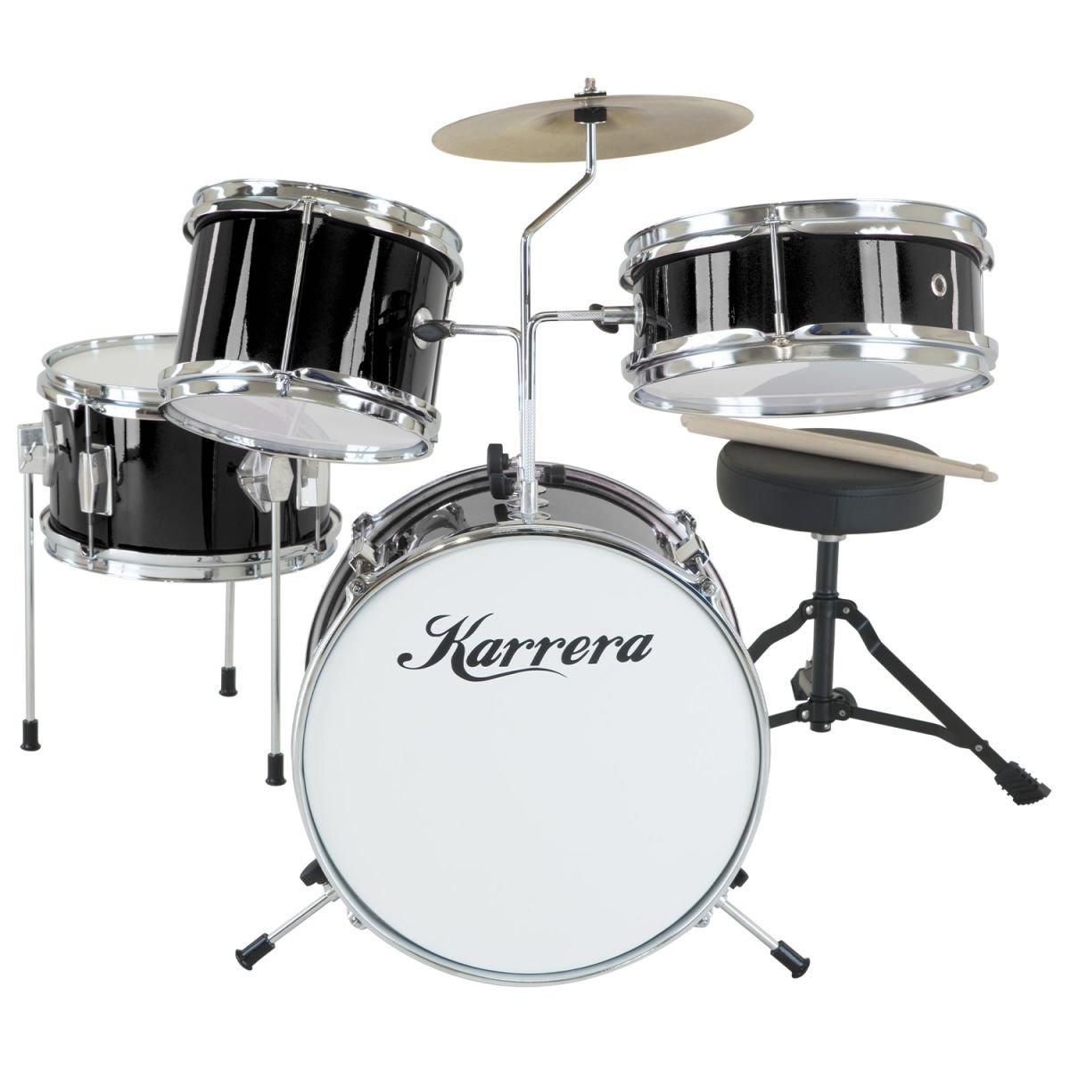   childrens 4pc drum kit black