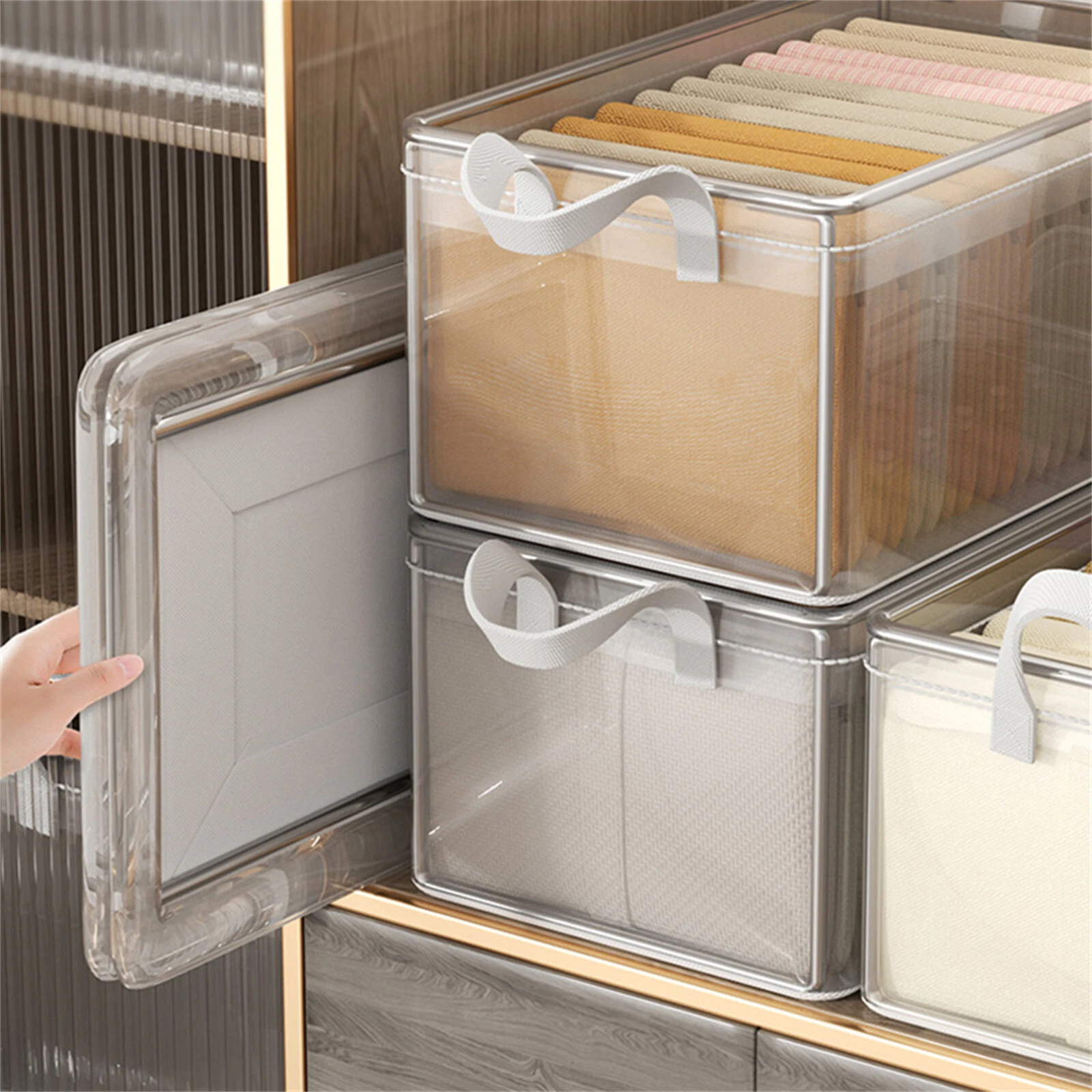 TEMU 7/8pcs Foldable Storage Boxm, - Ideal For Home And Dorm Use, For Easy Viewing, Wardrobe Organization Tool