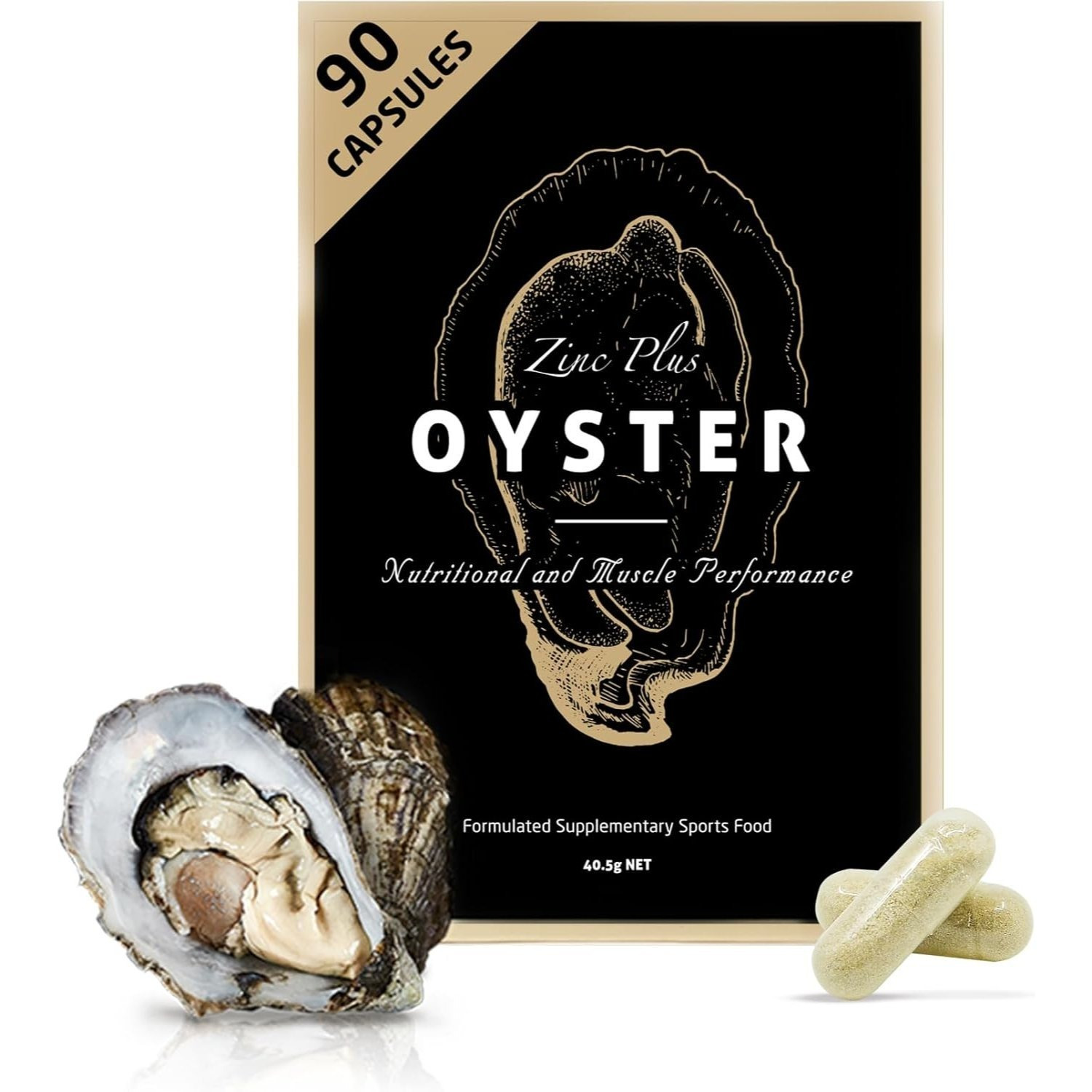 Unichi Zinc Plus Oyster Supplement, Highly Concentrated Pacific Oyster Extract, 90 Capsules