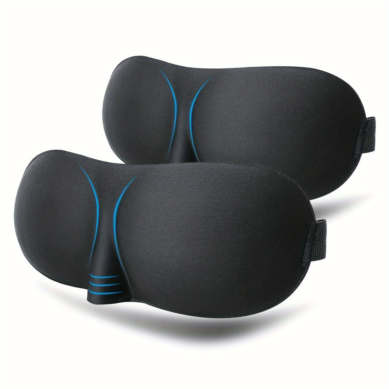 2 PCS 3D Stereoscopic Eye Mask with Earplugs Washable Sleep Headphones for Side Sleepers Travel Relax Cover Light Blind Comfortable Sleep Aid Soothing Relaxation