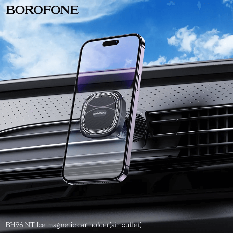 TEMU Borofone Bh96 360 Degree Rotating Air Outlet Magnetic Air Vent Car Mount Mobile Phone Holder For 4.5 -7 Inch Google Oppo Moto