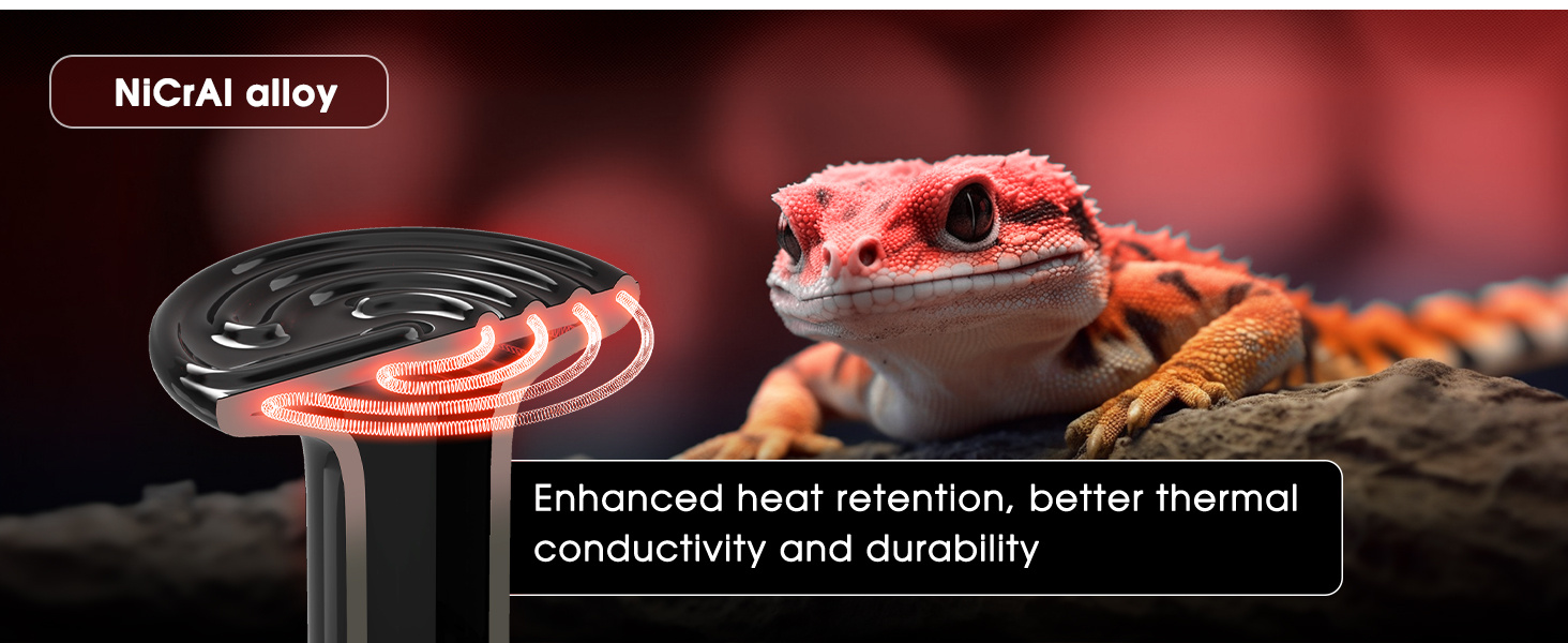 Multi-Size Reptile Ceramic Heat Lamp + Holder Set 250W/150W/100W - Explosion-Proof & Anti-Scald Design, No-Light Constant Temperature Heating, Quiet Non-Disturbing Sleep, High-Temp Resistant Lamp Base, Fit for Lizards/Snakes/Tortoises & All Terrariums, Professional Reptile Heating Essential